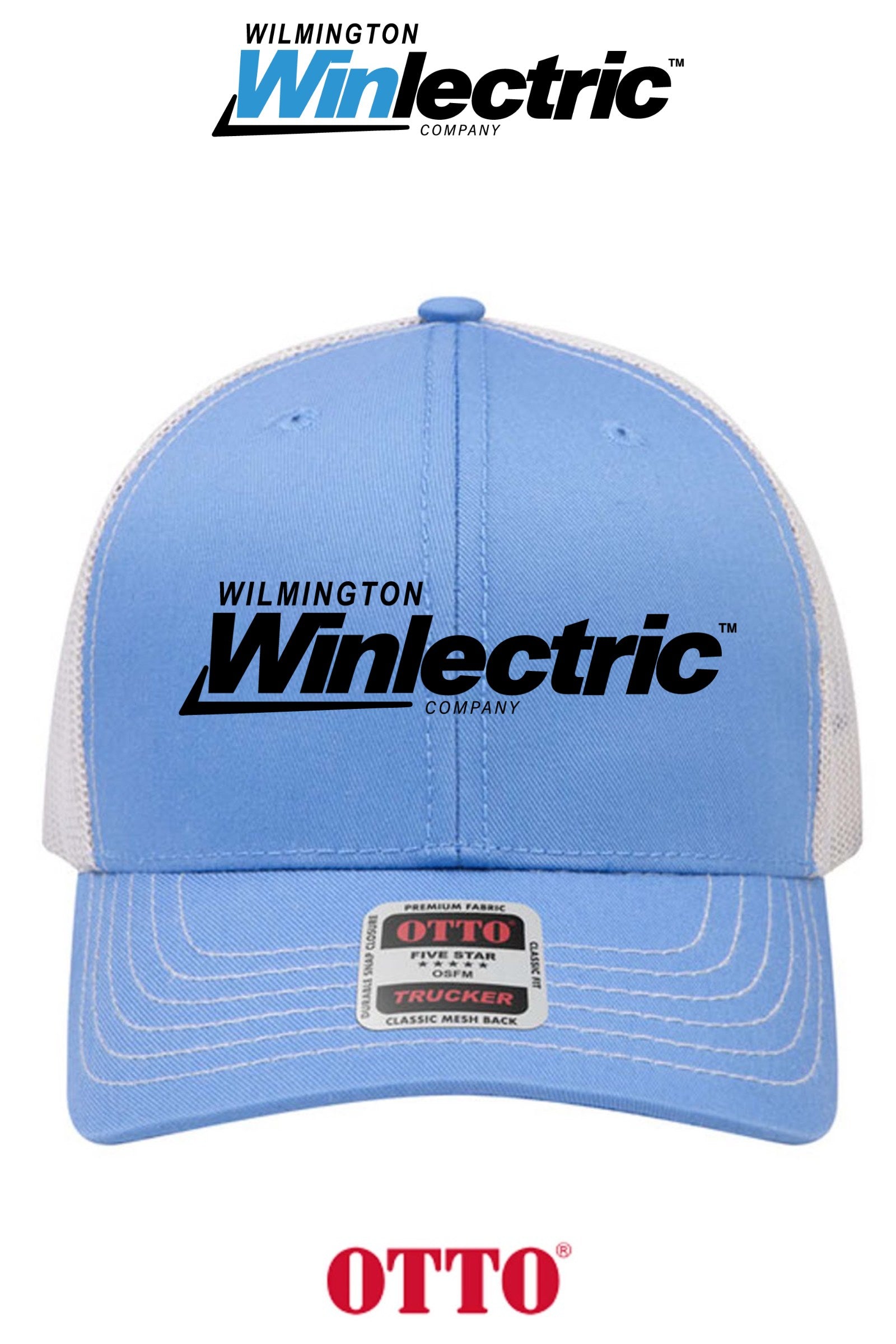 **BULK BUY SPECIAL** OTTO CAP® 6 Panel Mid Profile Mesh Back Trucker Hat - Wilmington Winlectric