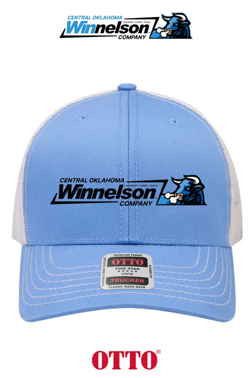 **BULK BUY SPECIAL** OTTO CAP® 6 Panel Mid Profile Mesh Back Trucker Hat - Winnelson Central Oklahoma