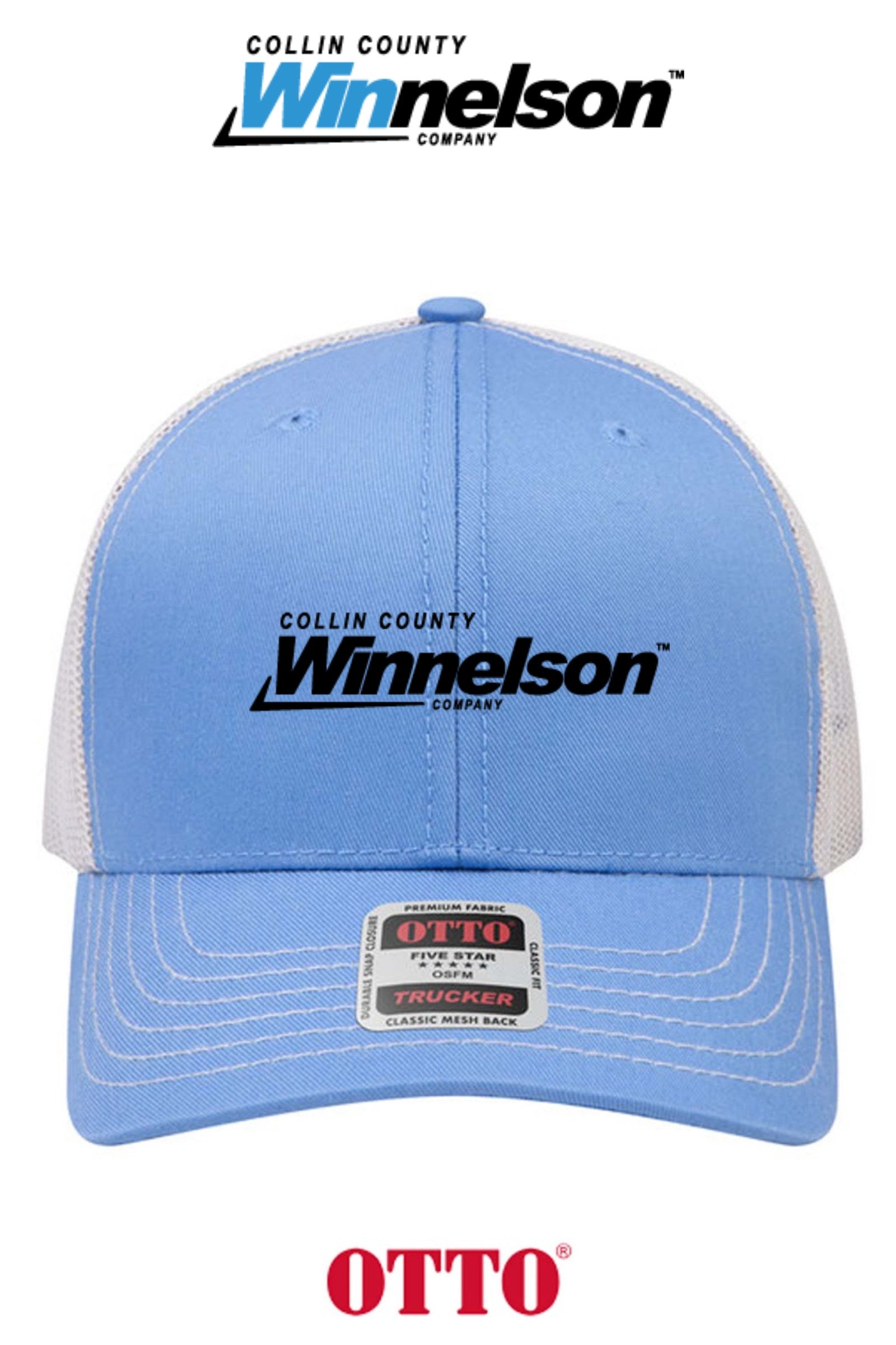 **BULK BUY SPECIAL** OTTO CAP® 6 Panel Mid Profile Mesh Back Trucker Hat - Winnelson Collin County