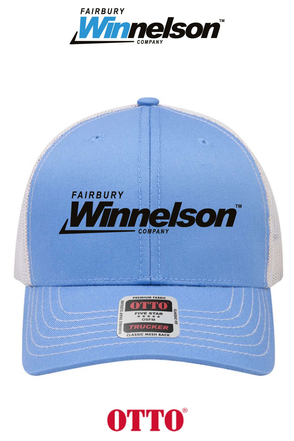 **BULK BUY SPECIAL** OTTO CAP® 6 Panel Mid Profile Mesh Back Trucker Hat - Fairbury Winnelson