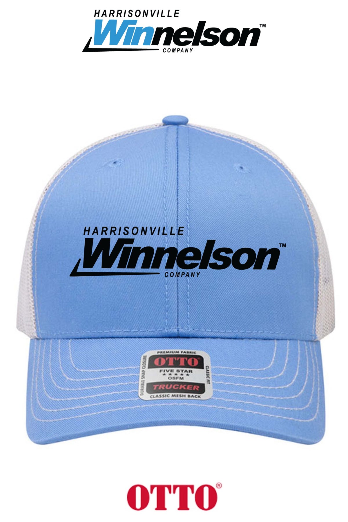 **BULK BUY SPECIAL** OTTO CAP® 6 Panel Mid Profile Mesh Back Trucker Hat - Harrisonville Winnelson
