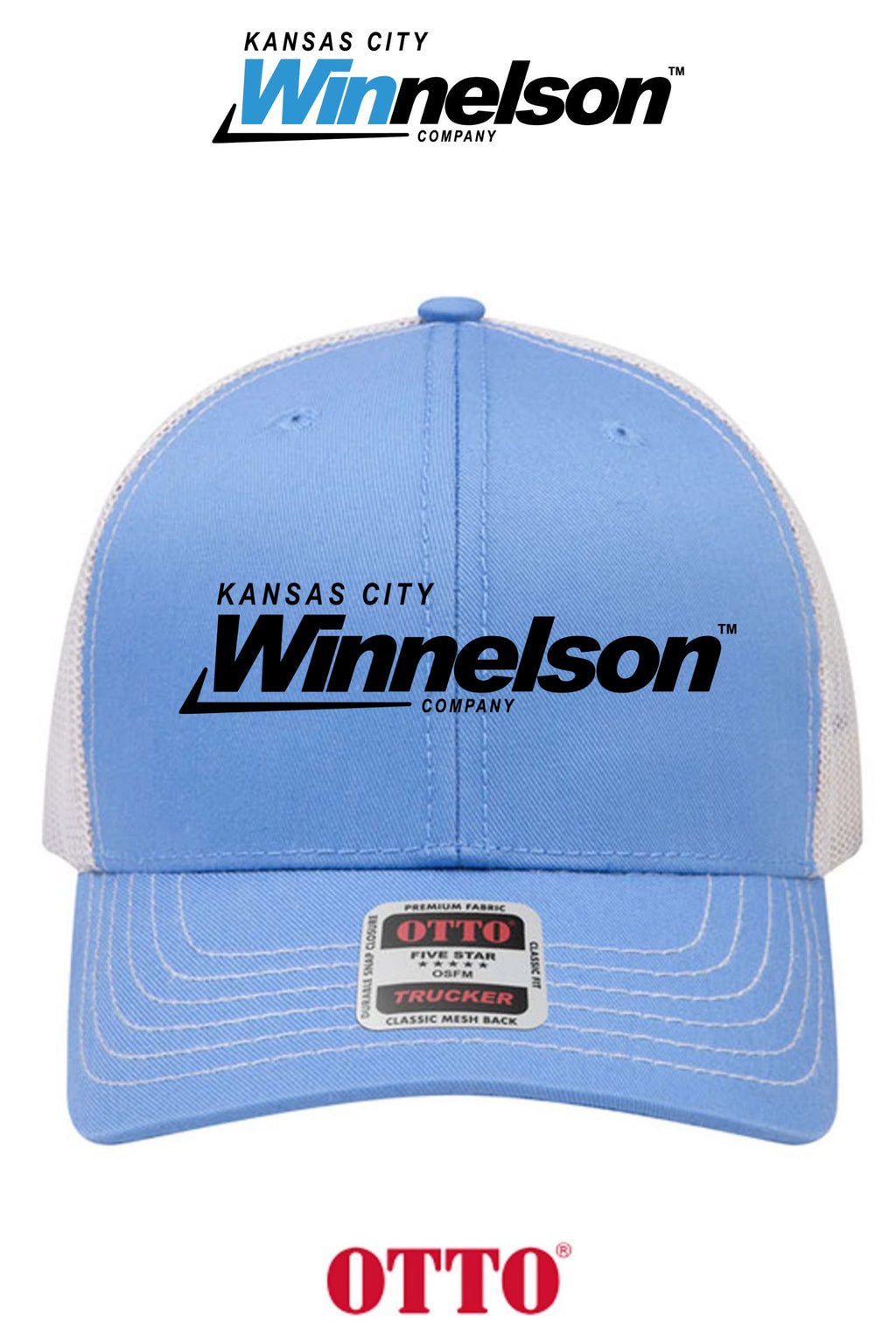 **BULK BUY SPECIAL** OTTO CAP® 6 Panel Mid Profile Mesh Back Trucker Hat - Kansas City Winnelson