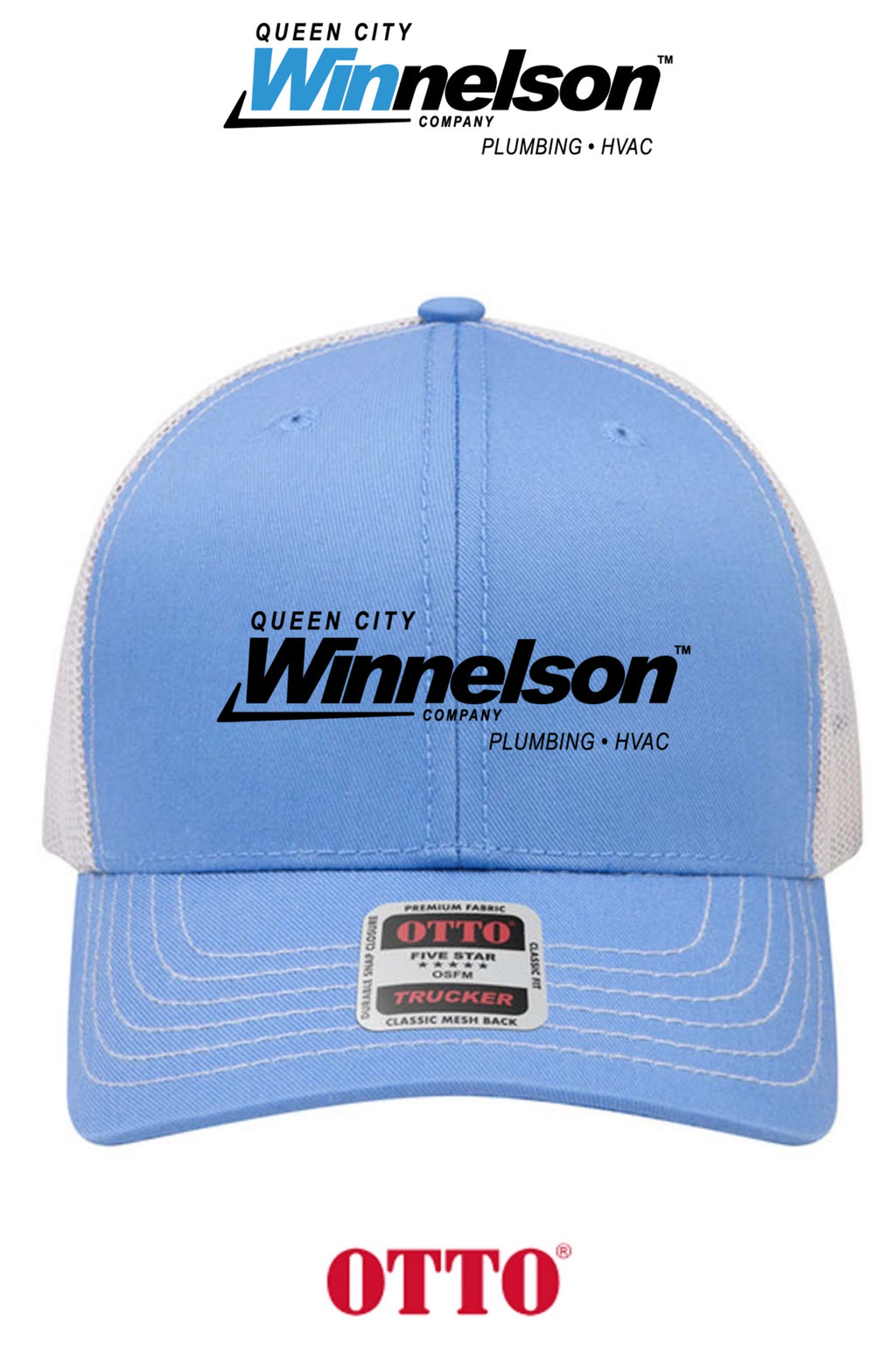 **BULK BUY SPECIAL** OTTO CAP® 6 Panel Mid Profile Mesh Back Trucker Hat - Queen City Winnelson