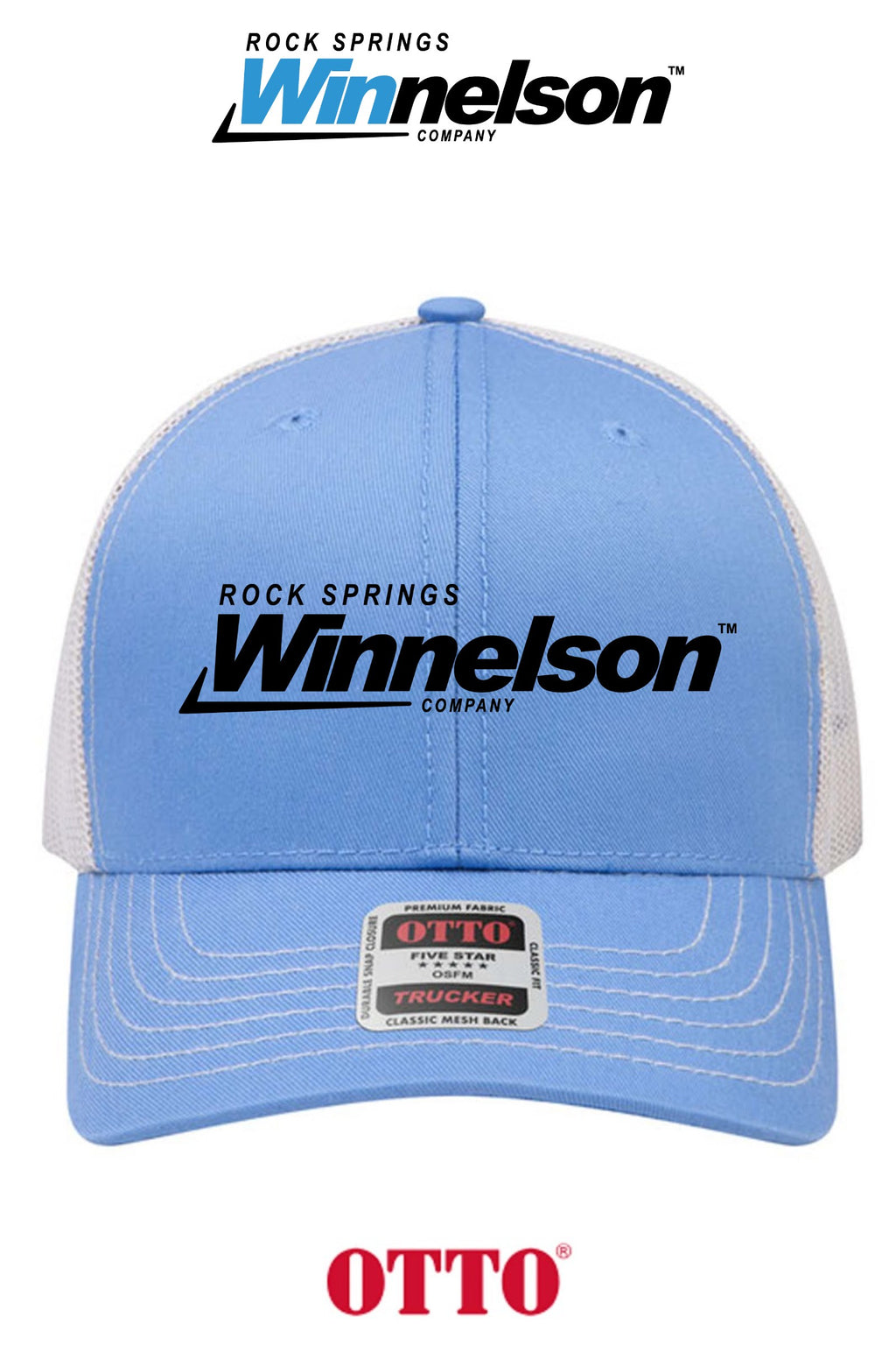**BULK BUY SPECIAL** OTTO CAP® 6 Panel Mid Profile Mesh Back Trucker Hat - Rock Springs Winnelson