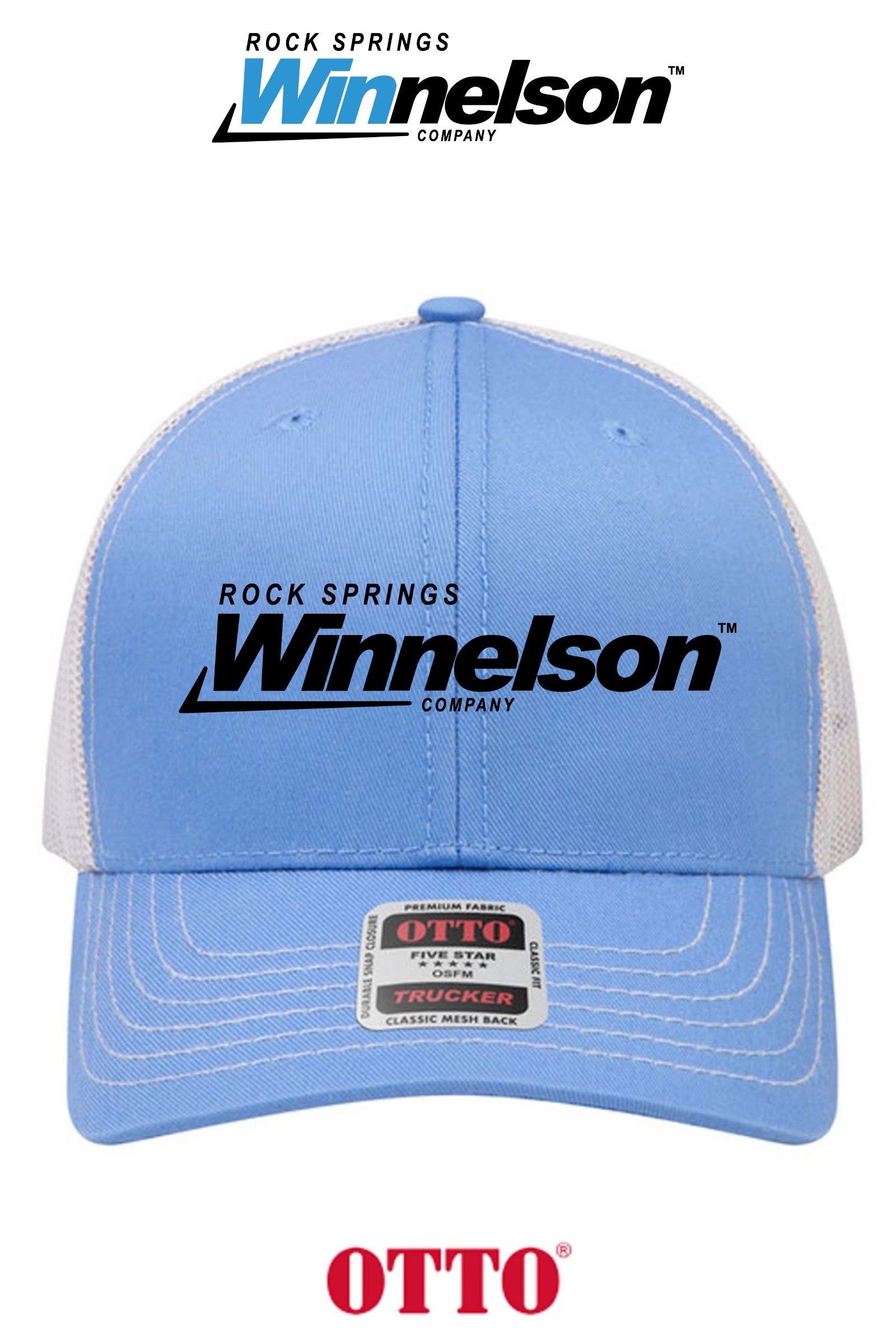 **BULK BUY SPECIAL** OTTO CAP® 6 Panel Mid Profile Mesh Back Trucker Hat - Rock Springs Winnelson