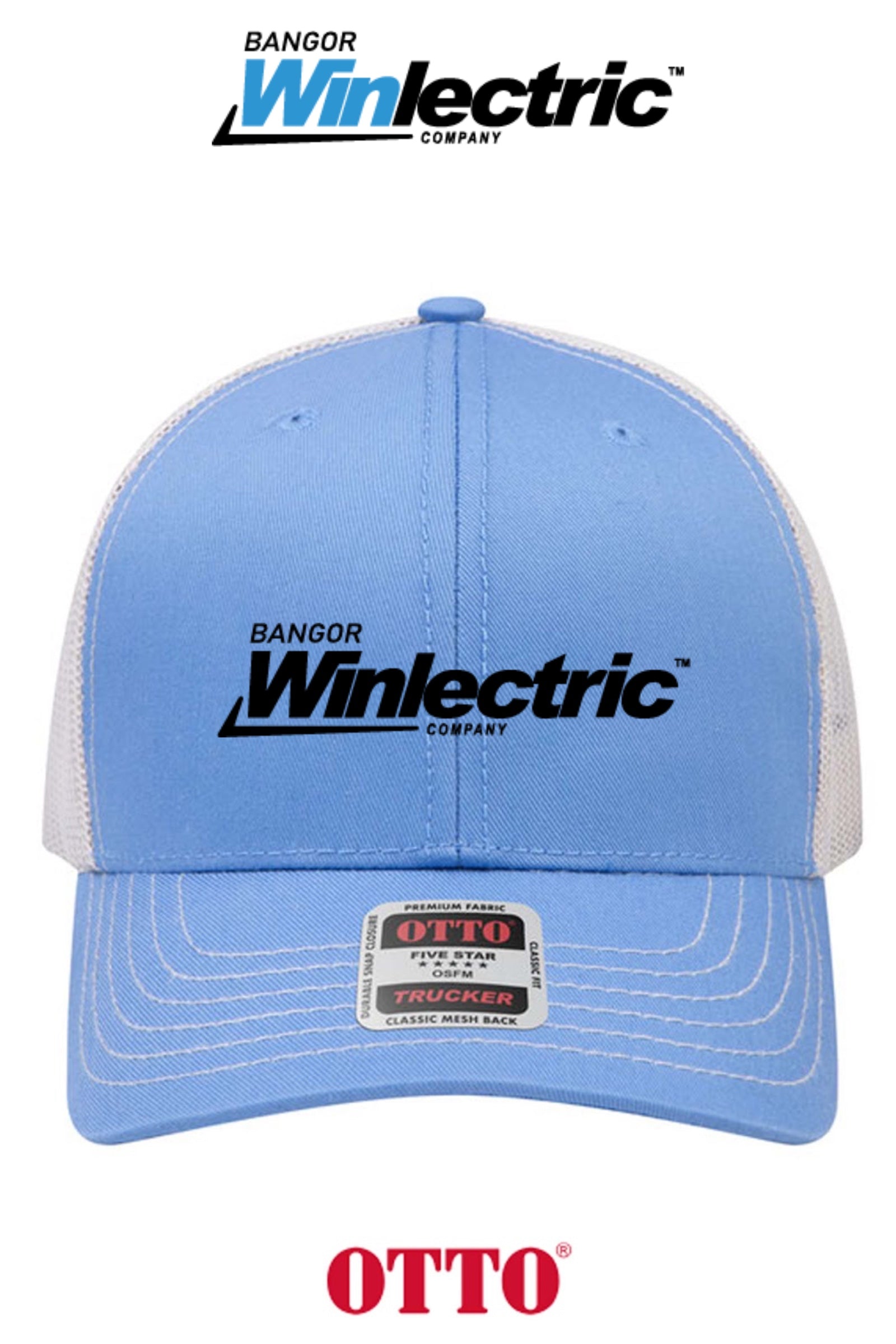 **BULK BUY SPECIAL** OTTO CAP® 6 Panel Mid Profile Mesh Back Trucker Hat - Winlectric Bangor