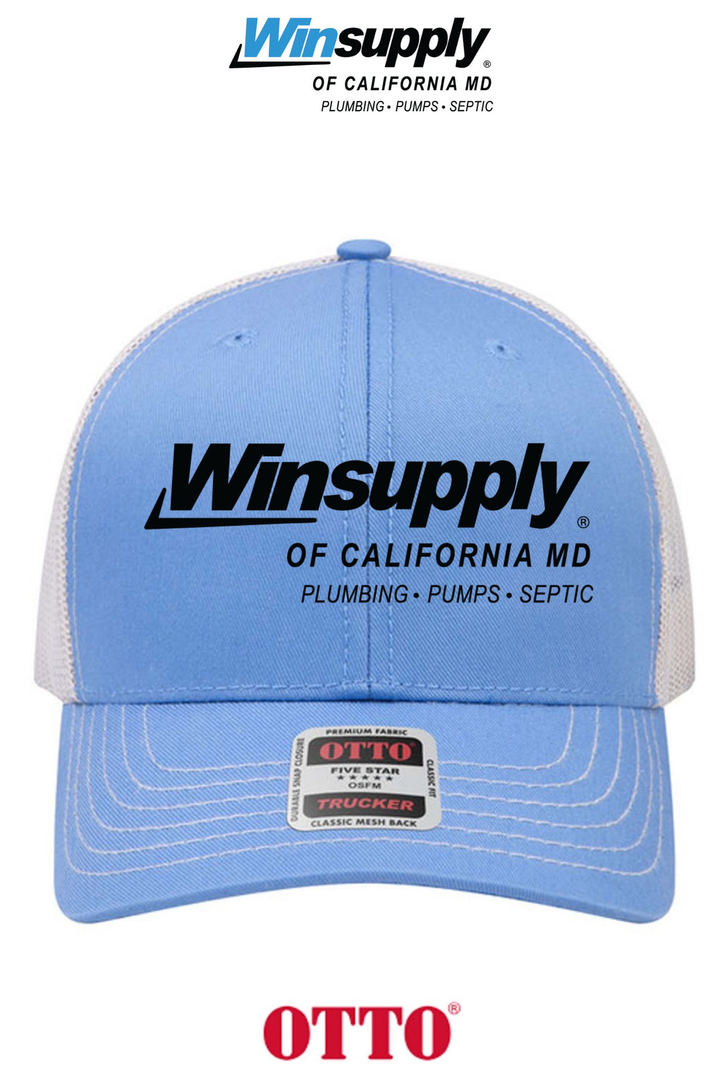 **BULK BUY SPECIAL** OTTO CAP® 6 Panel Mid Profile Mesh Back Trucker Hat - Winsupply California MD Co.