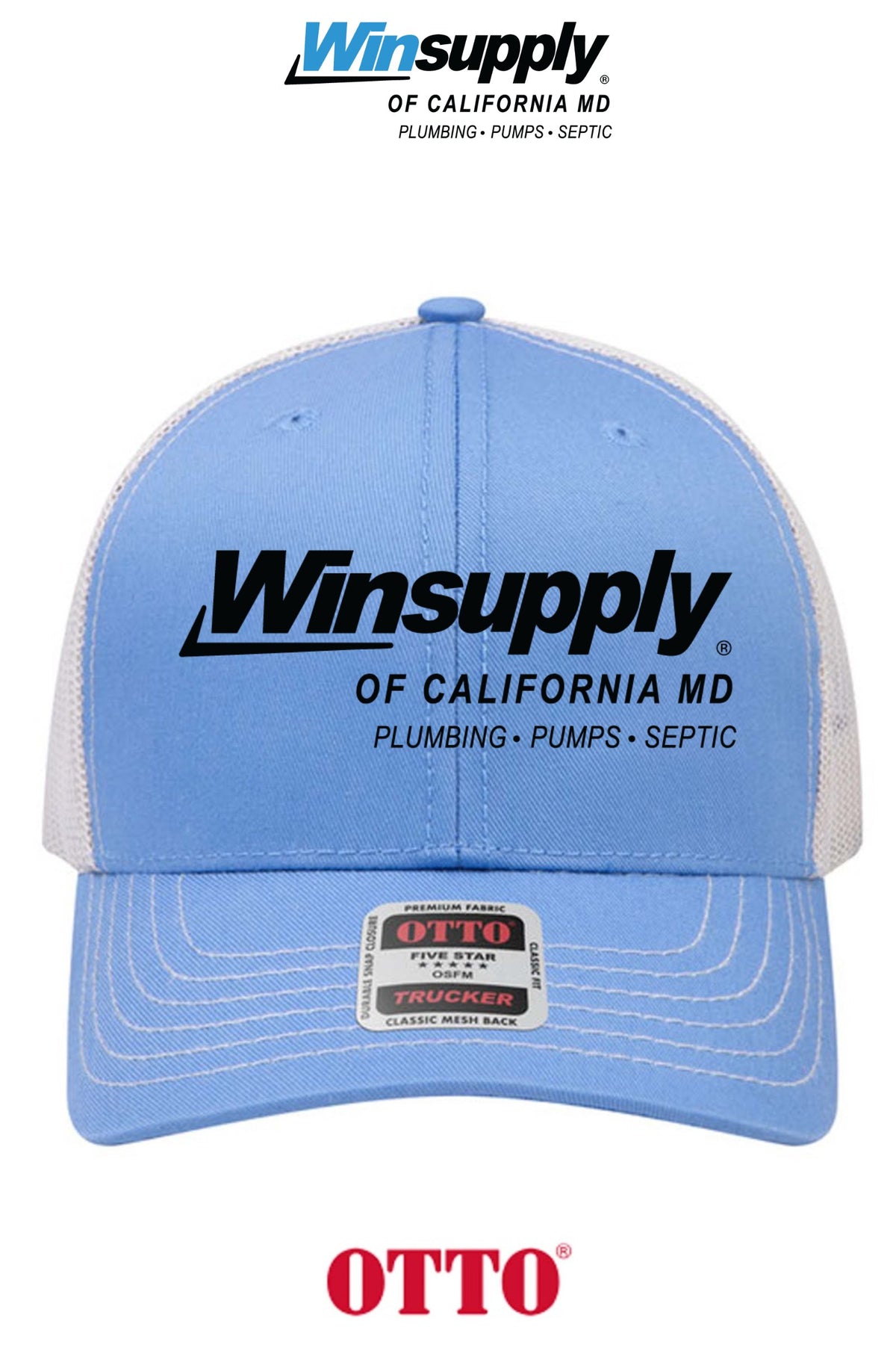 **BULK BUY SPECIAL** OTTO CAP® 6 Panel Mid Profile Mesh Back Trucker Hat - Winsupply California MD Co.