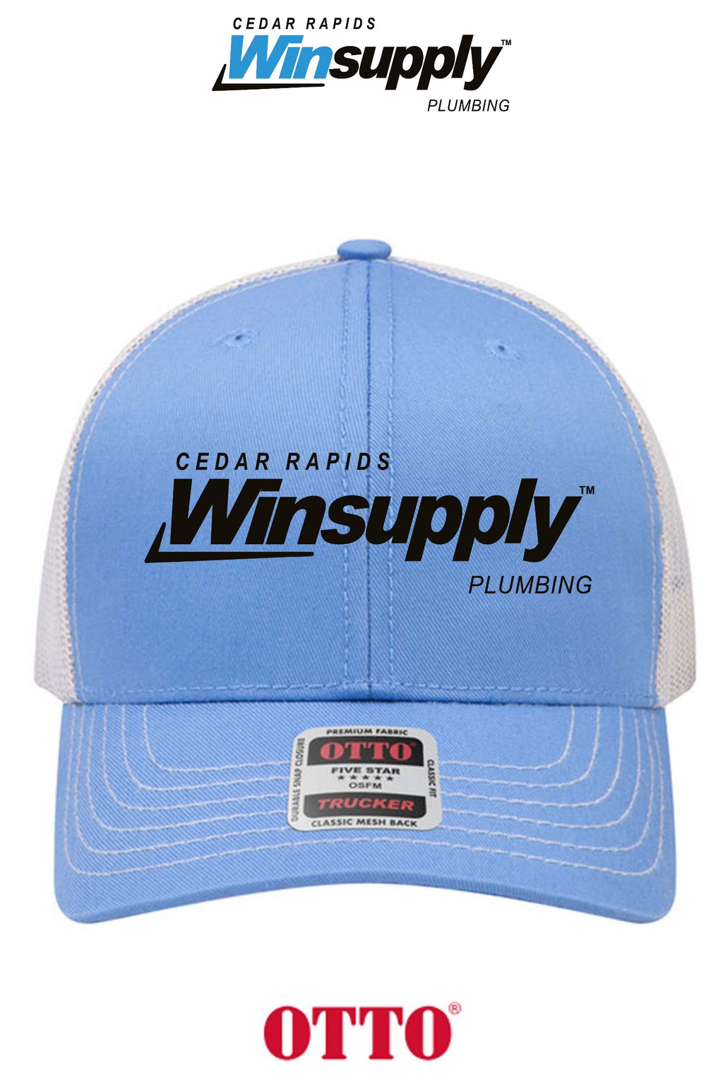 **BULK BUY SPECIAL** OTTO CAP® 6 Panel Mid Profile Mesh Back Trucker Hat - Cedar Rapids Winsupply