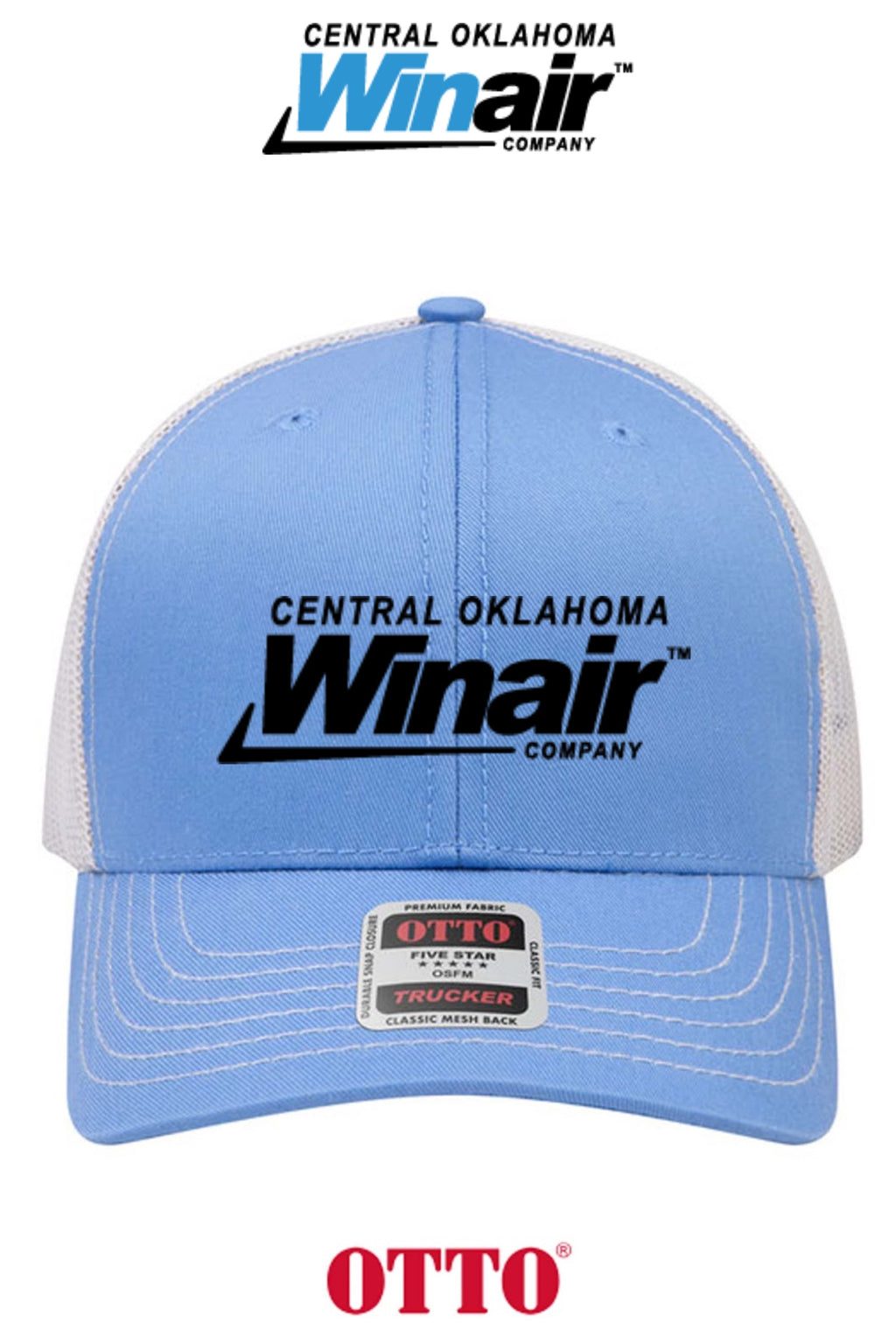 **BULK BUY SPECIAL** OTTO CAP® 6 Panel Mid Profile Mesh Back Trucker Hat - Central Oklahoma Winair