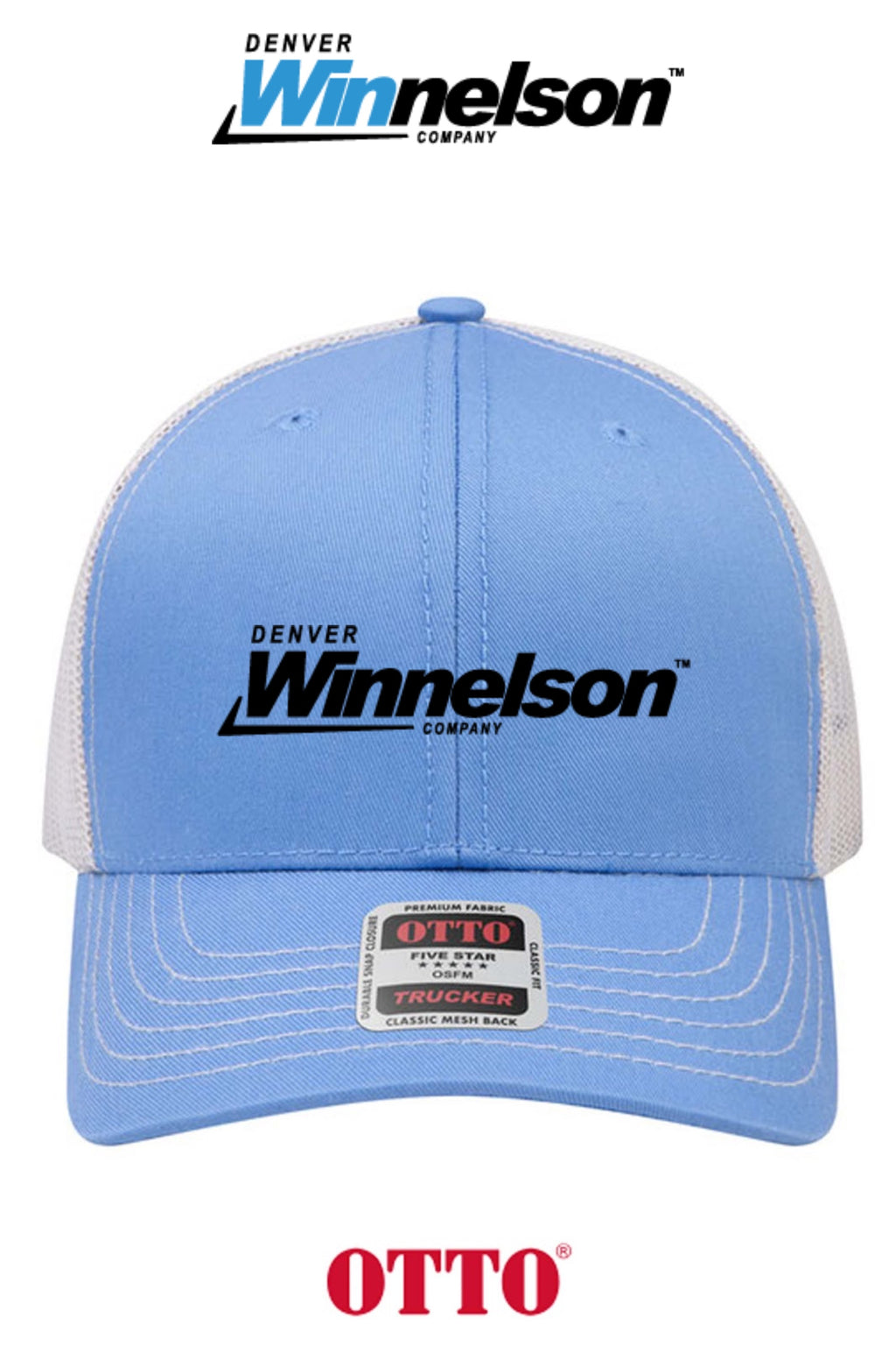 **BULK BUY SPECIAL** OTTO CAP® 6 Panel Mid Profile Mesh Back Trucker Hat - Denver Winnelson