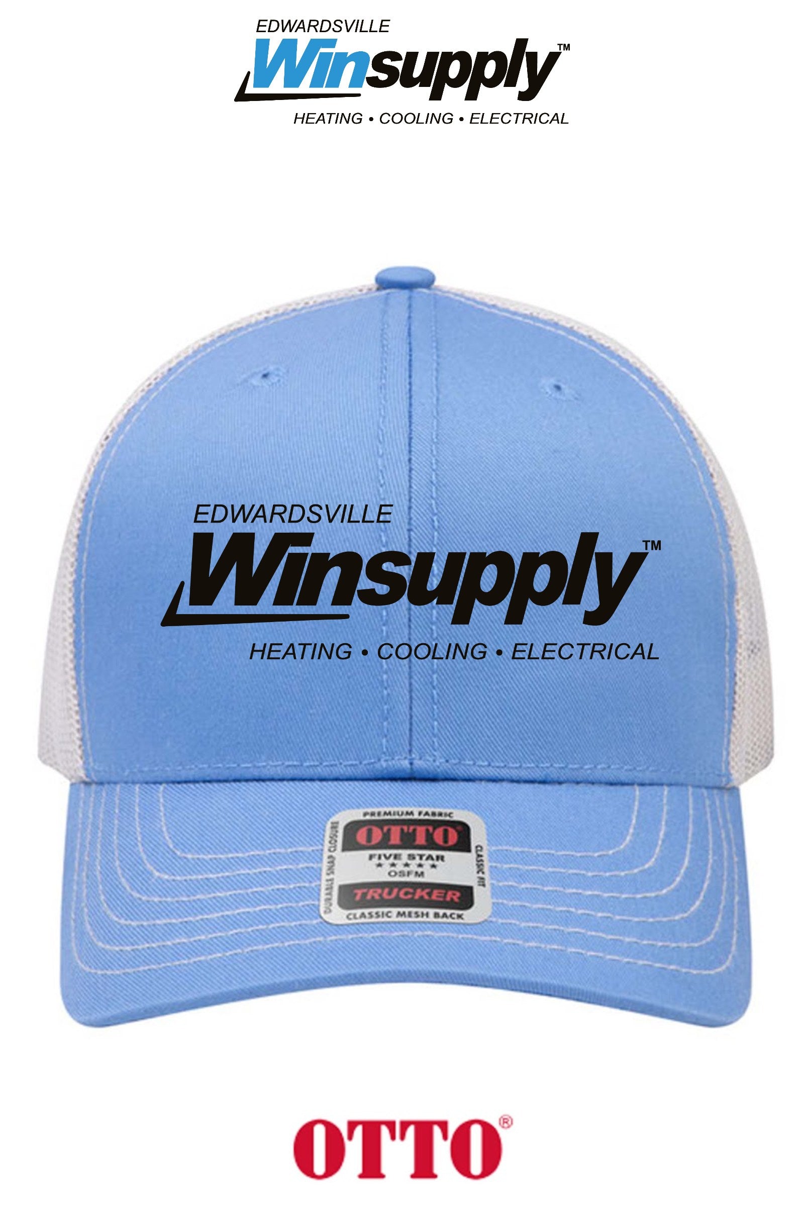 **BULK BUY SPECIAL** OTTO CAP® 6 Panel Mid Profile Mesh Back Trucker Hat - Edwardsville Winsupply