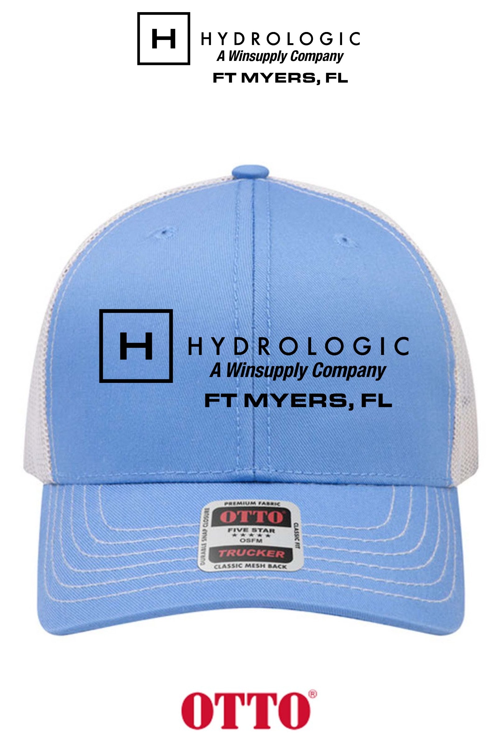 **BULK BUY SPECIAL** OTTO CAP® 6 Panel Mid Profile Mesh Back Trucker Hat - Winsupply Ft Myers FL Co.