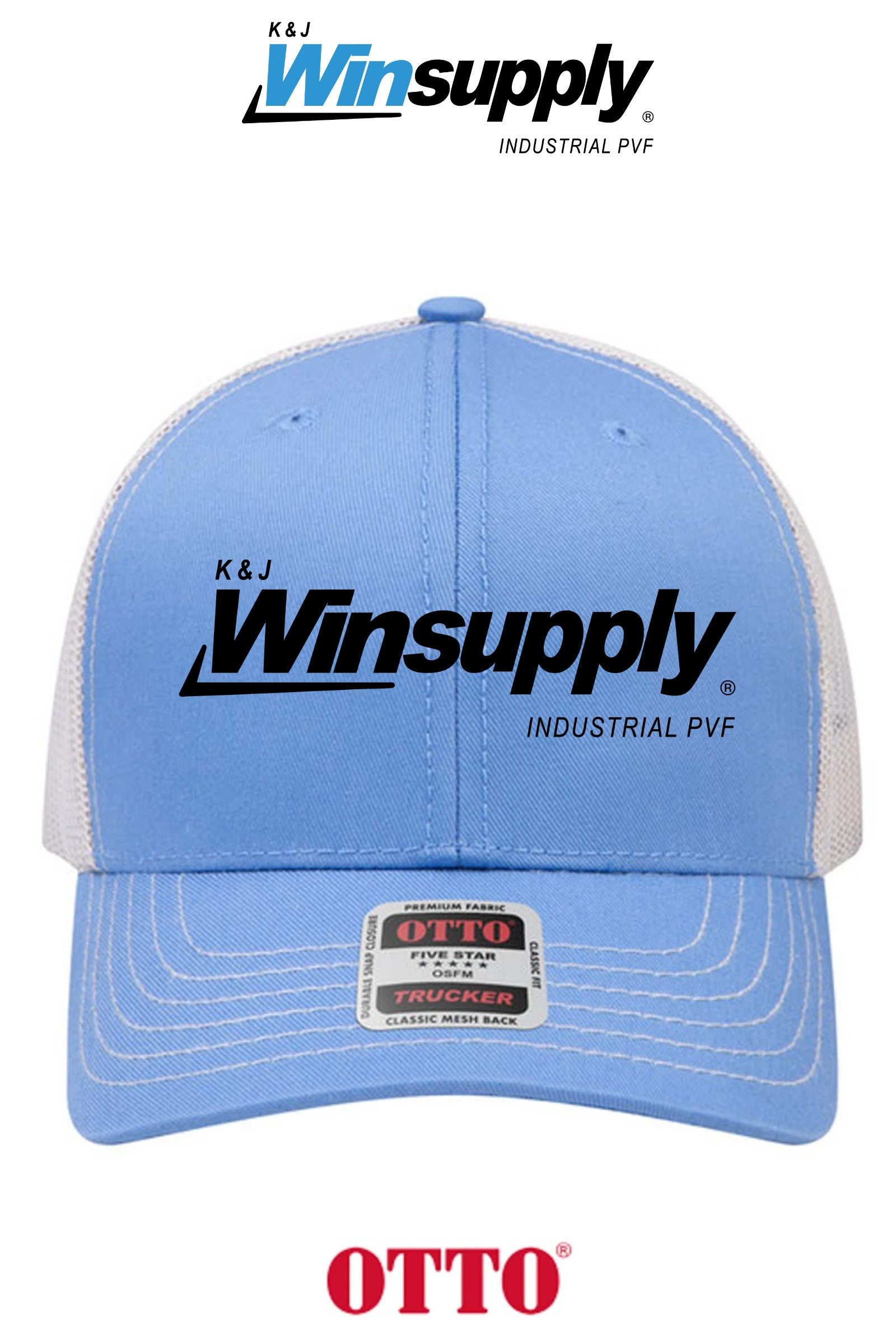 **BULK BUY SPECIAL** OTTO CAP® 6 Panel Mid Profile Mesh Back Trucker Hat - K & J Winsupply, Industrial PVF