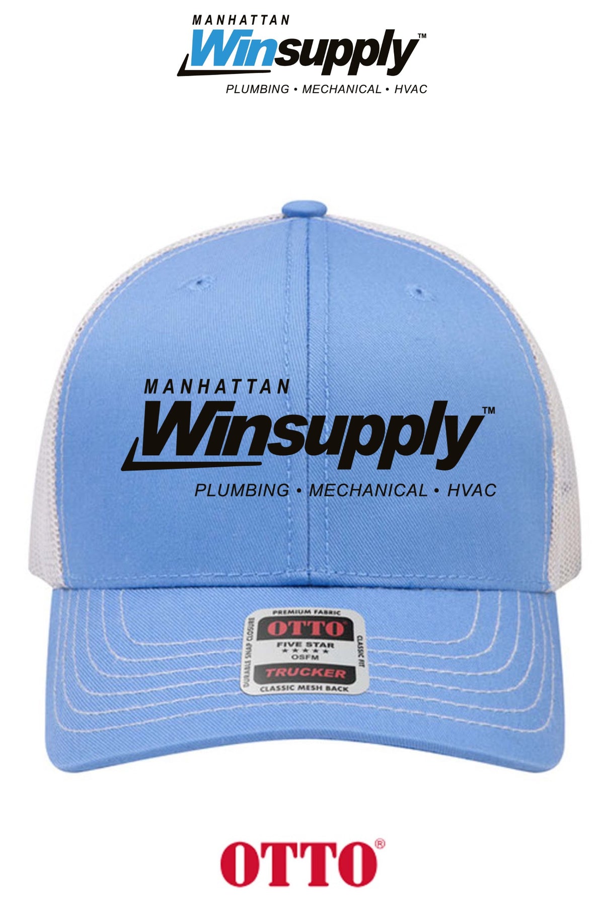 **BULK BUY SPECIAL** OTTO CAP® 6 Panel Mid Profile Mesh Back Trucker Hat - Manhattan Winsupply