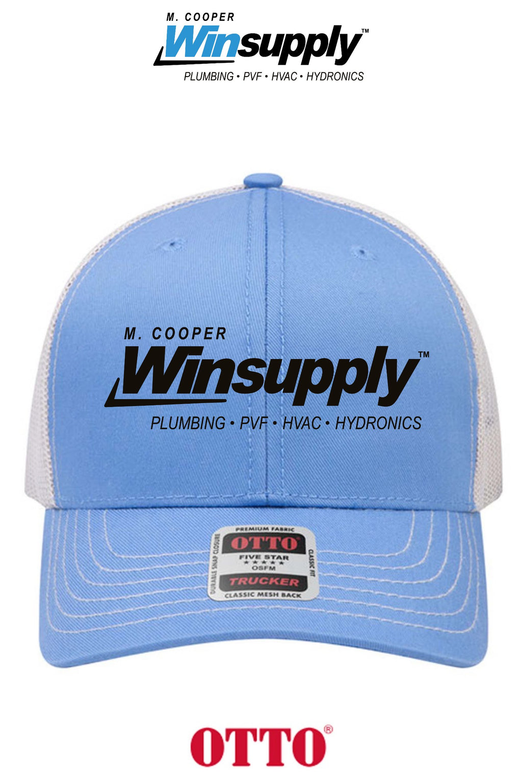 **BULK BUY SPECIAL** OTTO CAP® 6 Panel Mid Profile Mesh Back Trucker Hat - M. Cooper Winsupply Co.