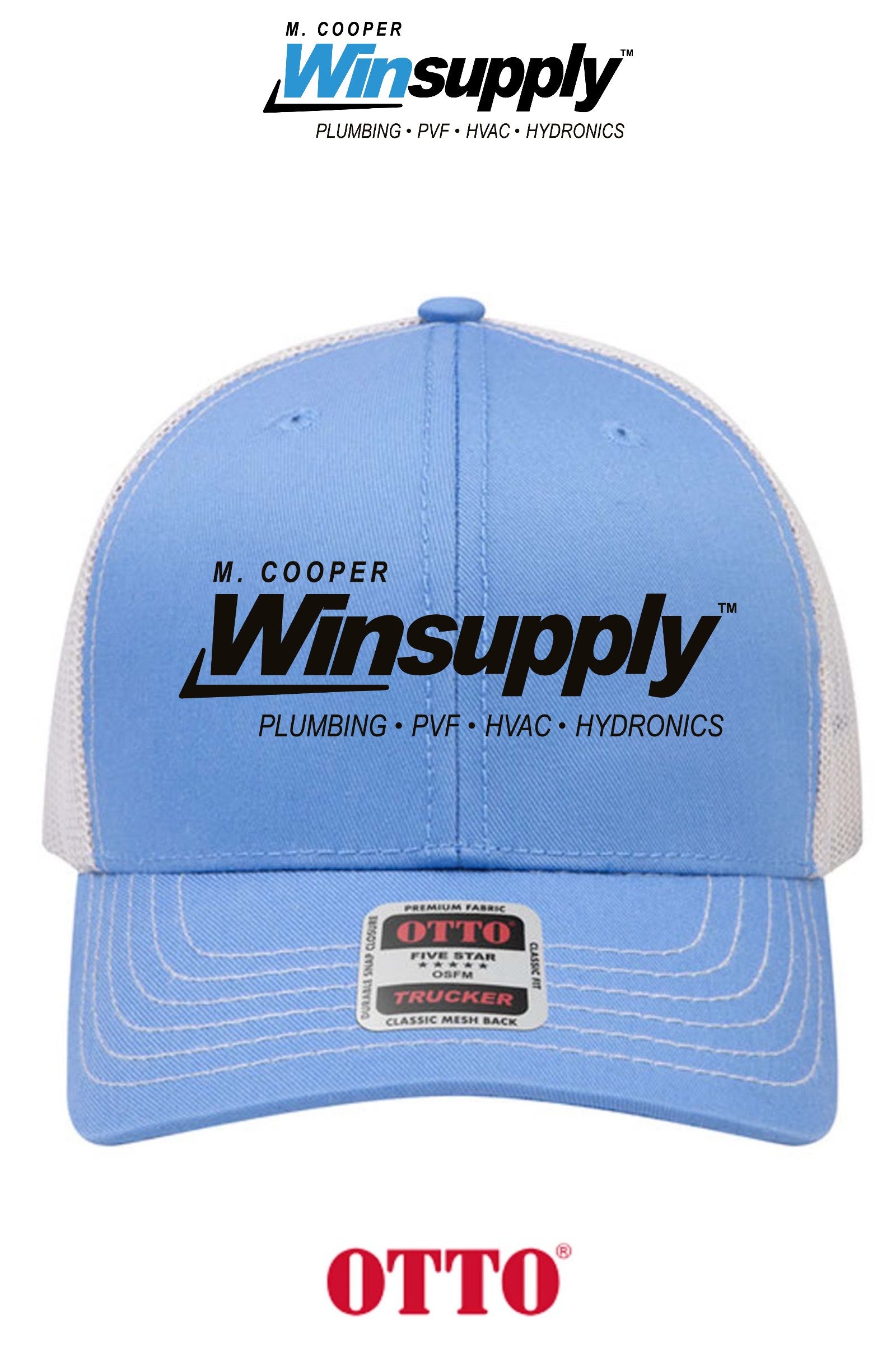 **BULK BUY SPECIAL** OTTO CAP® 6 Panel Mid Profile Mesh Back Trucker Hat - M. Cooper Winsupply Co.