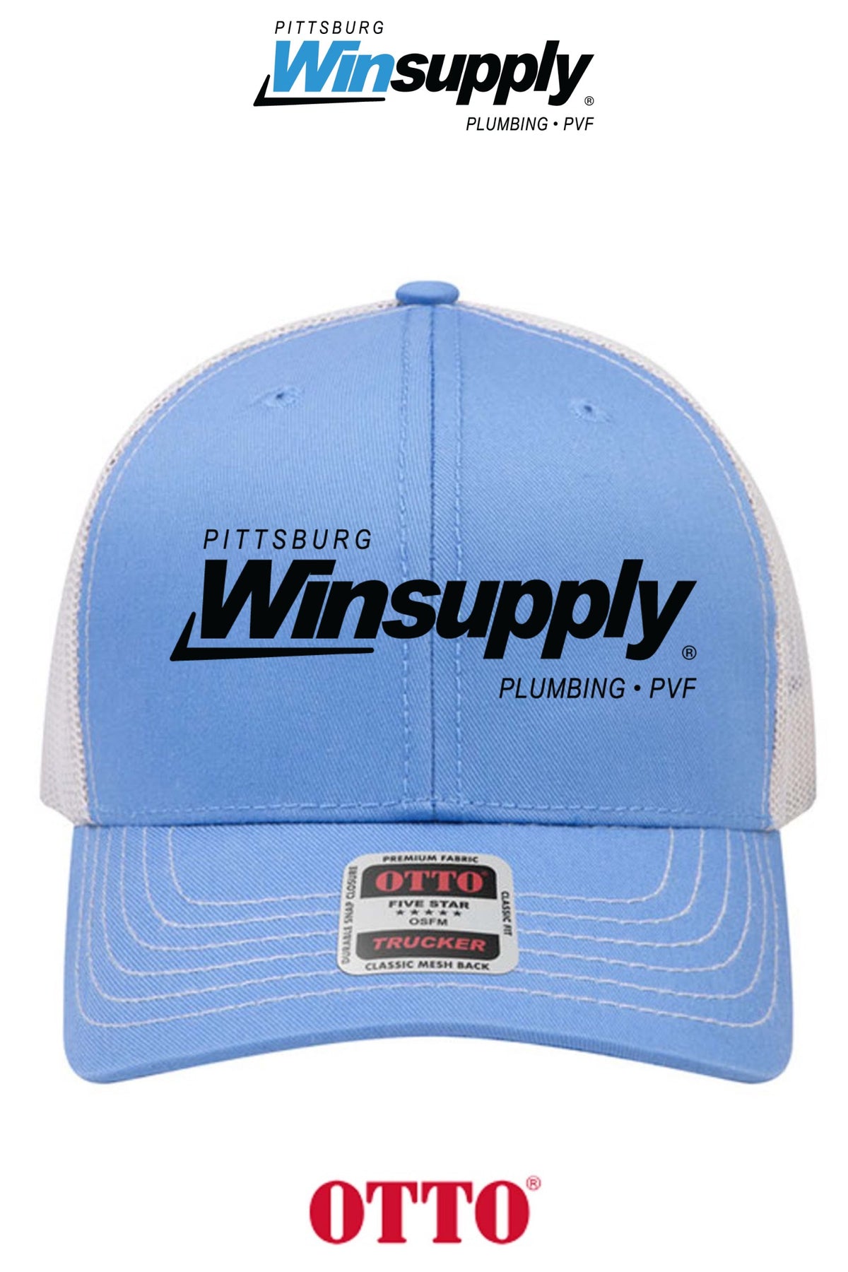 **BULK BUY SPECIAL** OTTO CAP® 6 Panel Mid Profile Mesh Back Trucker Hat - Pittsburg Winsupply