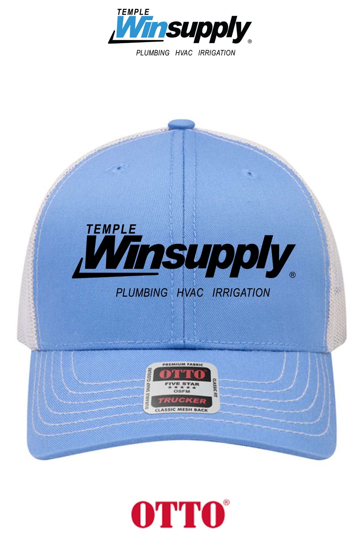 **BULK BUY SPECIAL** OTTO CAP® 6 Panel Mid Profile Mesh Back Trucker Hat - Temple Winsupply