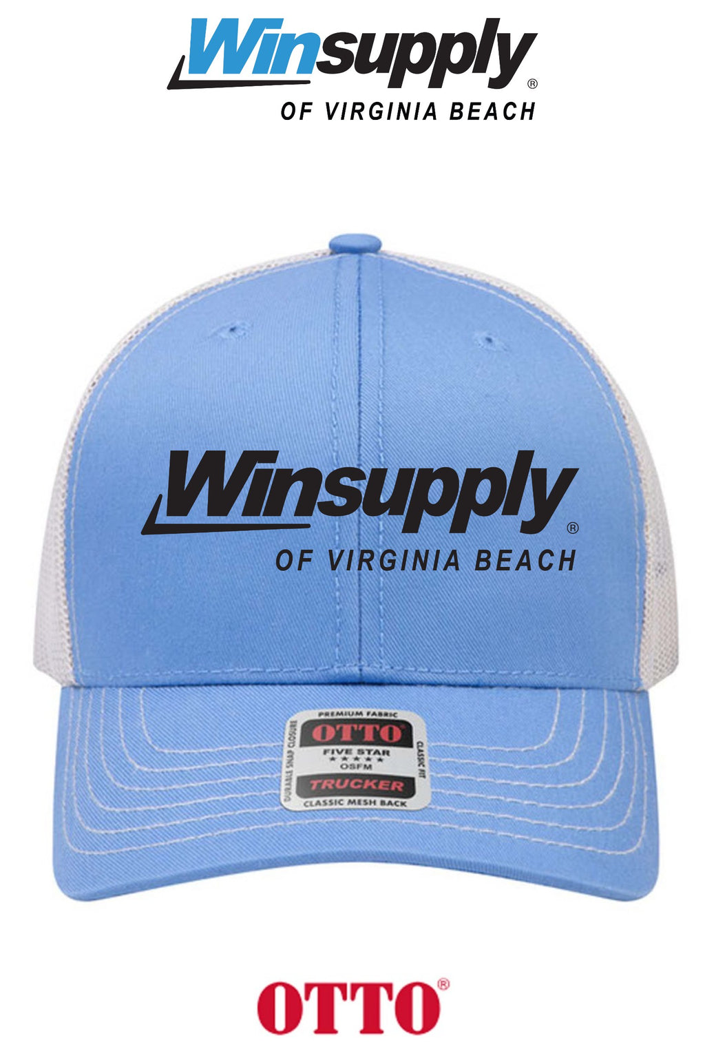 **BULK BUY SPECIAL** OTTO CAP® 6 Panel Mid Profile Mesh Back Trucker Hat - Winsupply Virginia Beach VA
