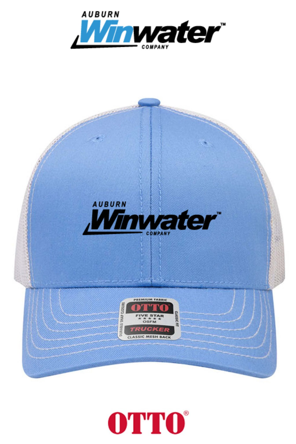 **BULK BUY SPECIAL** OTTO CAP® 6 Panel Mid Profile Mesh Back Trucker Hat - Auburn Winwater
