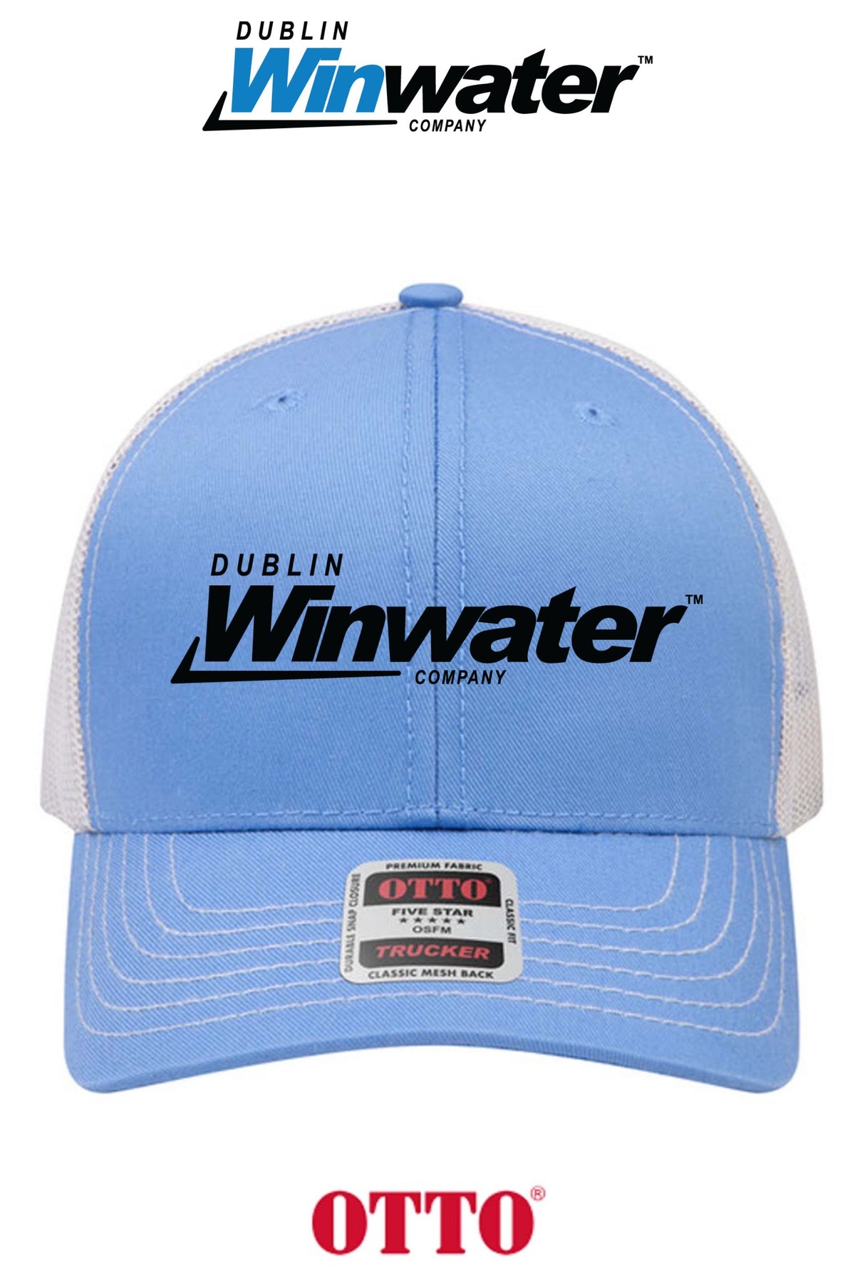 **BULK BUY SPECIAL** OTTO CAP® 6 Panel Mid Profile Mesh Back Trucker Hat - Dublin Winwater