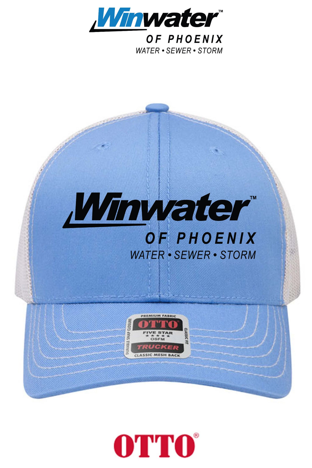 **BULK BUY SPECIAL** OTTO CAP® 6 Panel Mid Profile Mesh Back Trucker Hat - Winwater of Phoenix