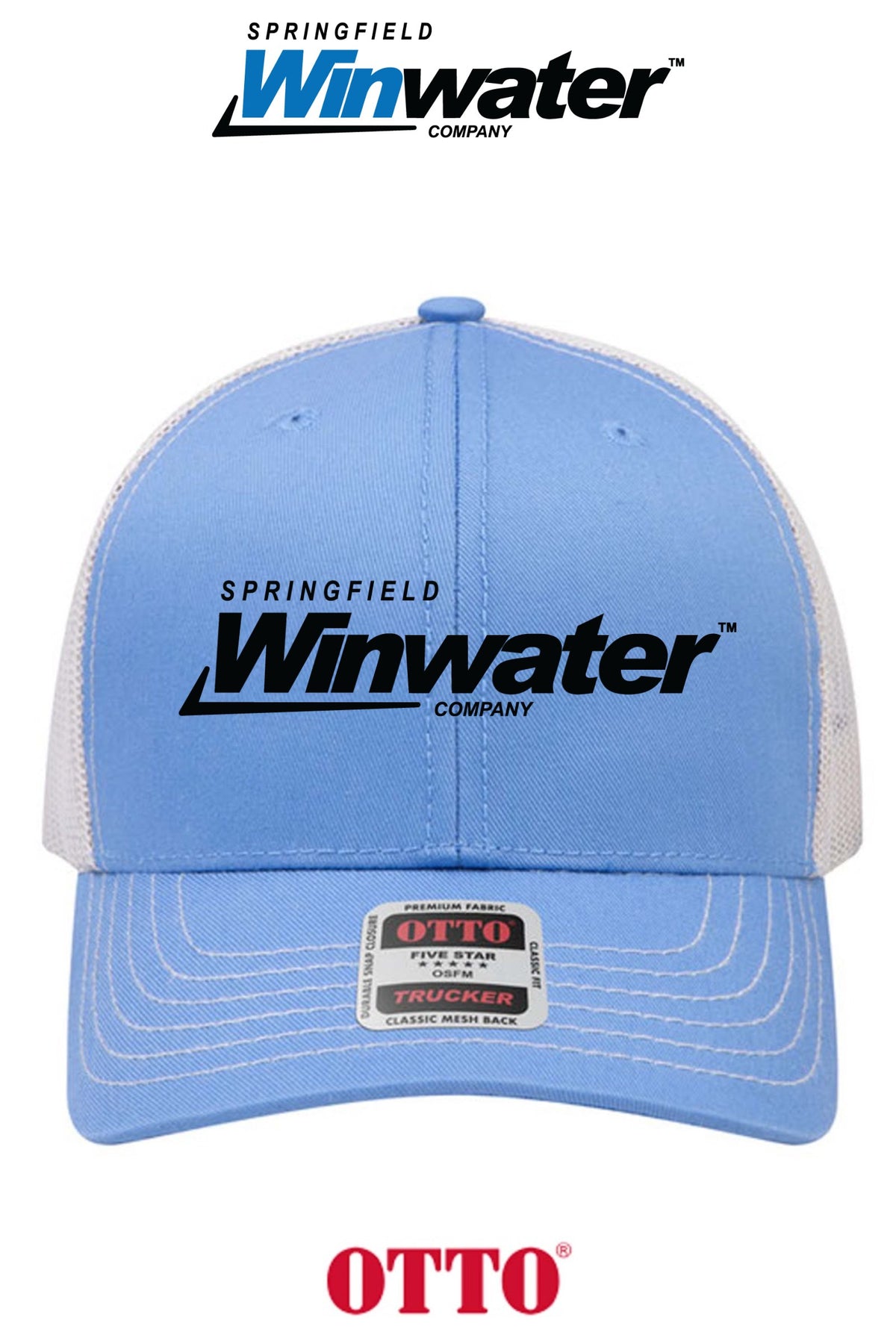 **BULK BUY SPECIAL** OTTO CAP® 6 Panel Mid Profile Mesh Back Trucker Hat - Springfield Winwater