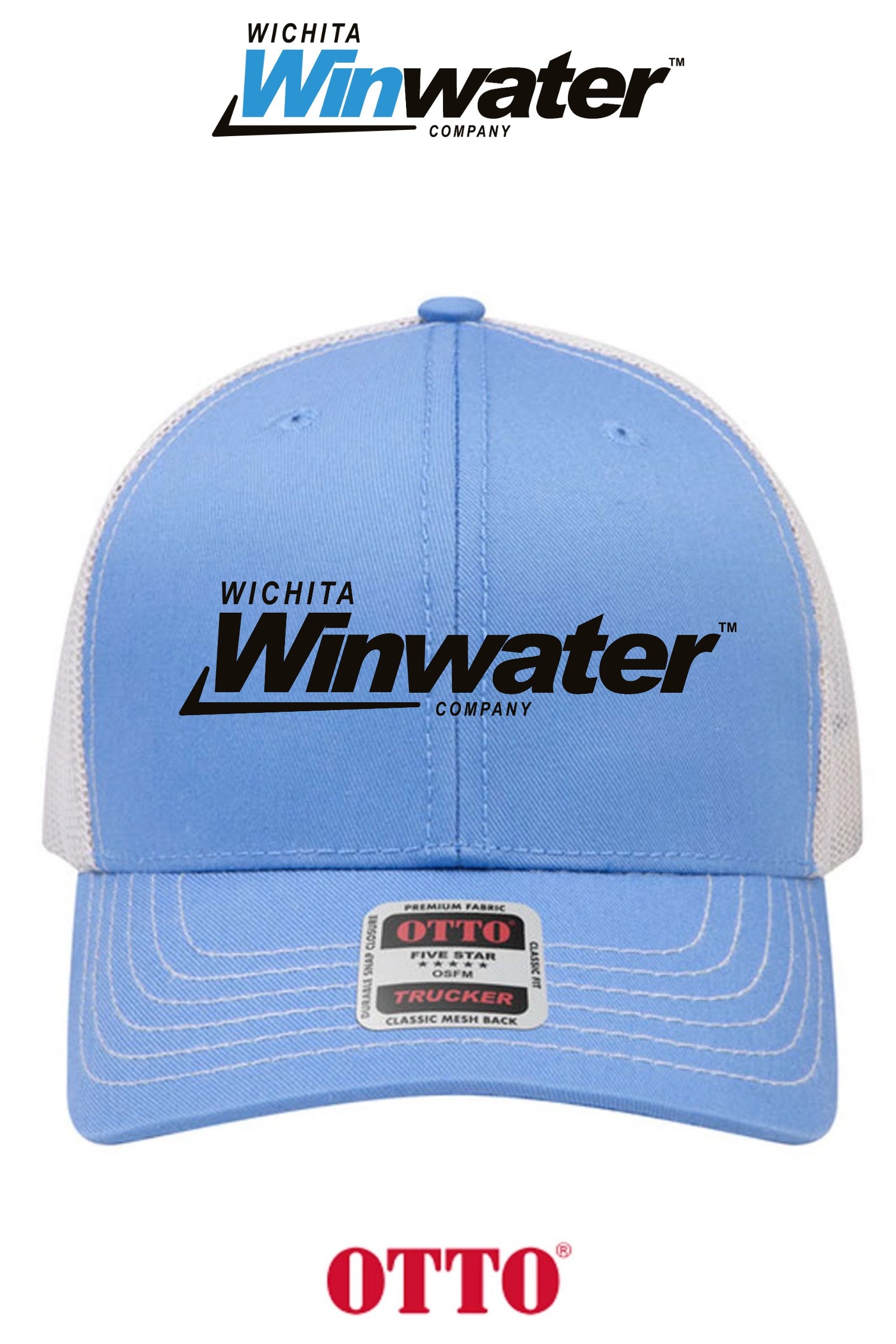 **BULK BUY SPECIAL** OTTO CAP® 6 Panel Mid Profile Mesh Back Trucker Hat - Wichita Winwater