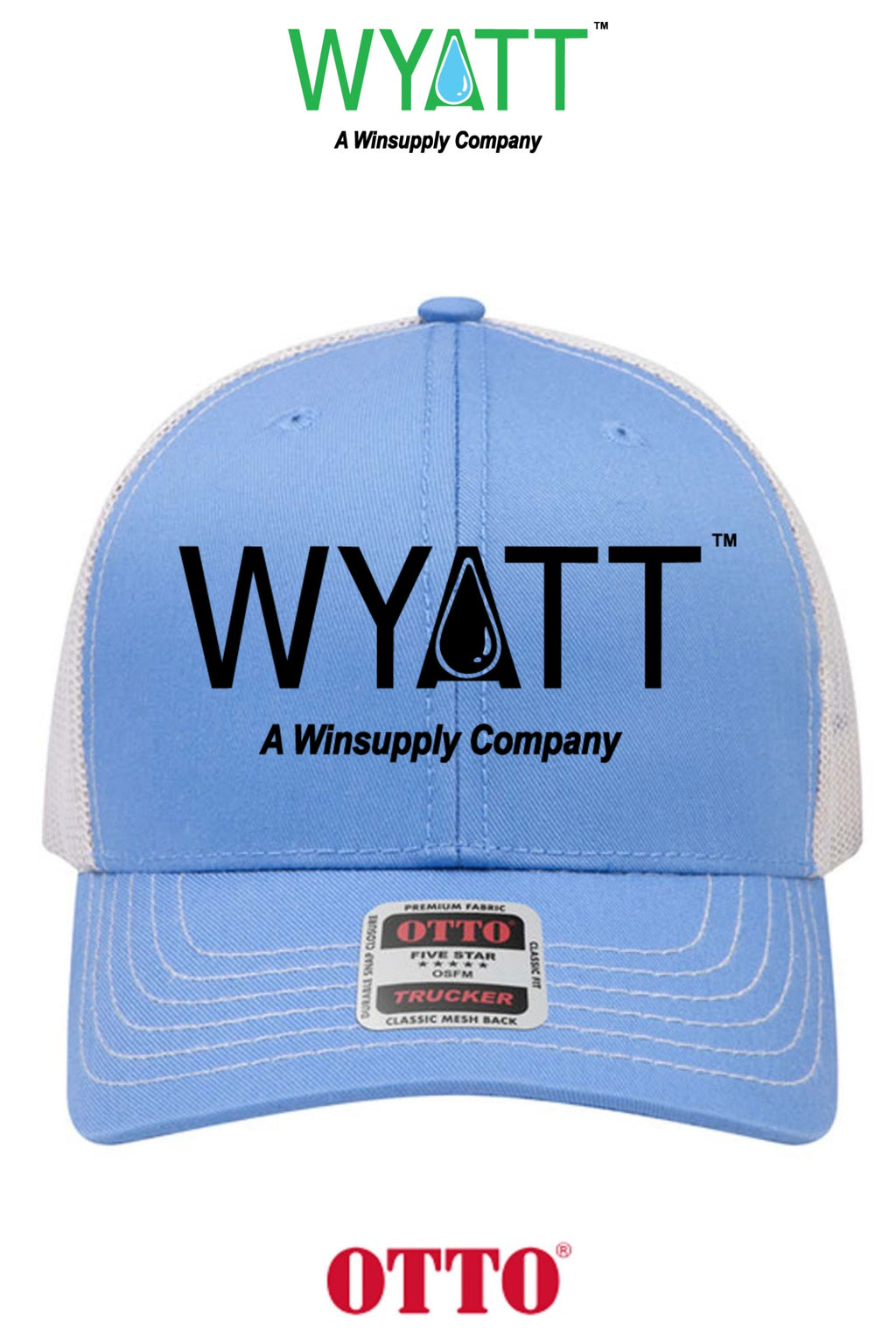 **BULK BUY SPECIAL** OTTO CAP® 6 Panel Mid Profile Mesh Back Trucker Hat - Wyatt Irrigation of Santa Rosa