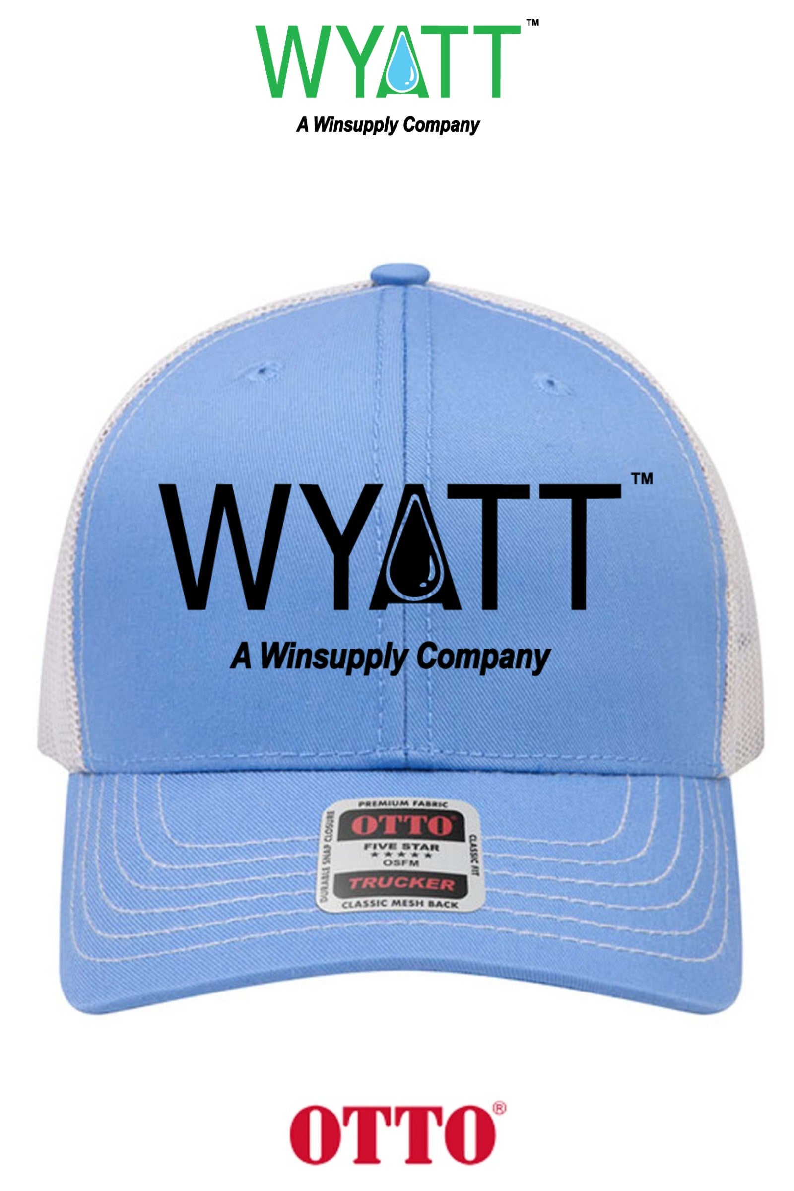 **BULK BUY SPECIAL** OTTO CAP® 6 Panel Mid Profile Mesh Back Trucker Hat - Wyatt Irrigation of Santa Rosa