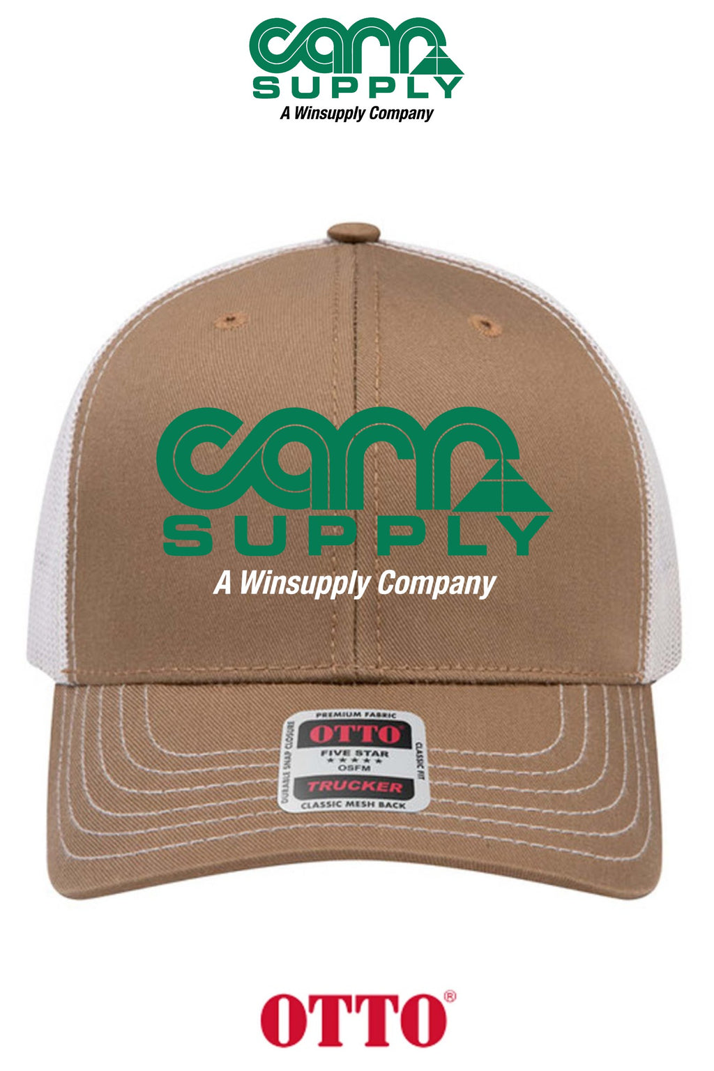**BULK BUY SPECIAL** OTTO CAP® 6 Panel Mid Profile Mesh Back Trucker Hat - Carr Supply - Athens