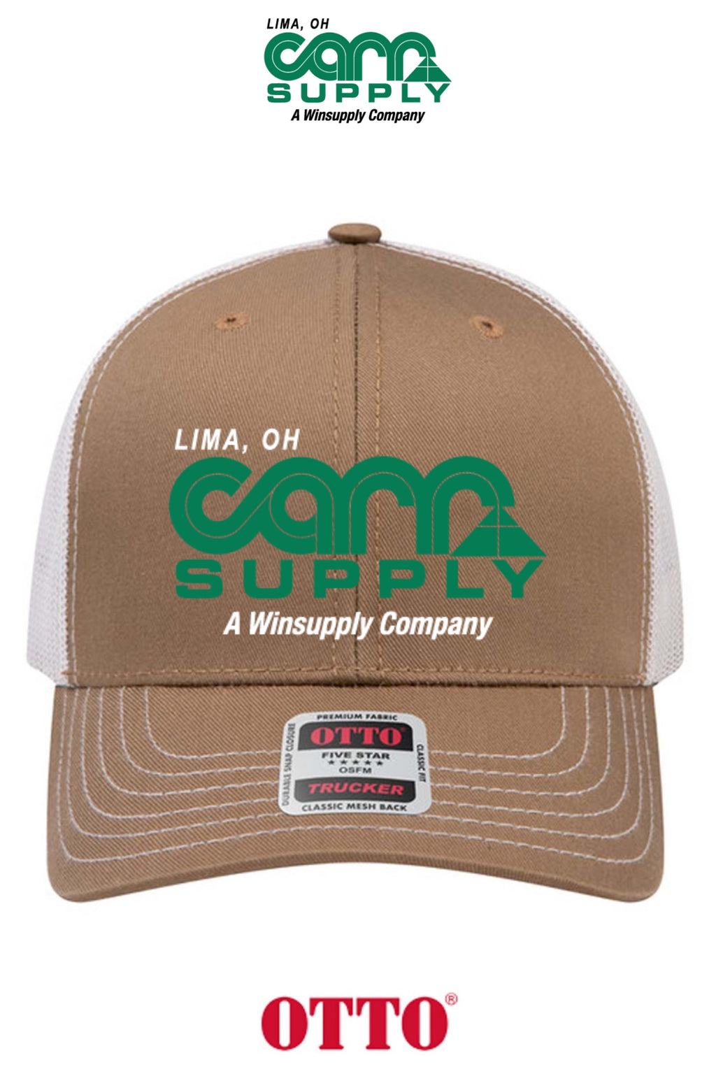**BULK BUY SPECIAL** OTTO CAP® 6 Panel Mid Profile Mesh Back Trucker Hat - Carr Supply - Lima