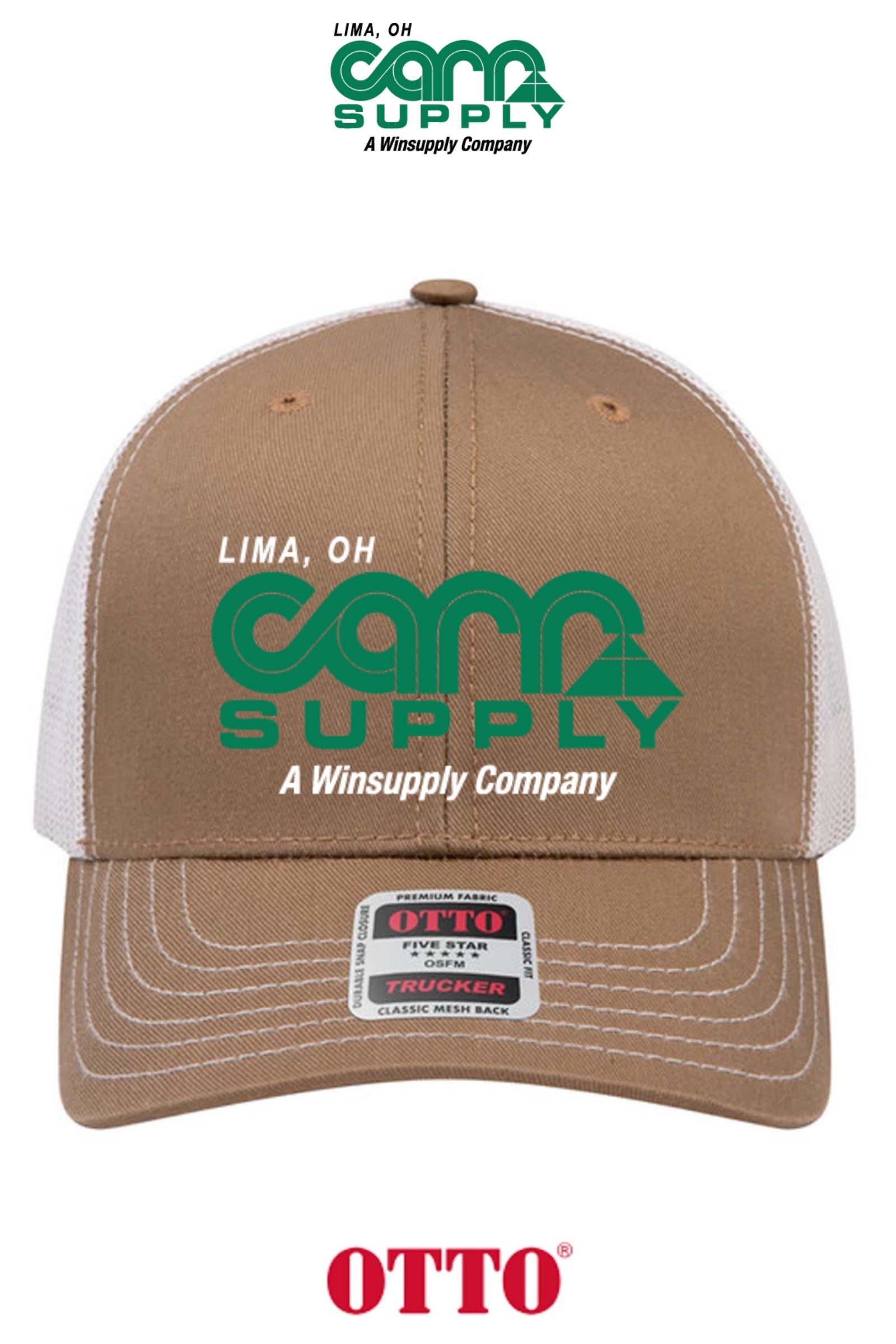 **BULK BUY SPECIAL** OTTO CAP® 6 Panel Mid Profile Mesh Back Trucker Hat - Carr Supply - Lima