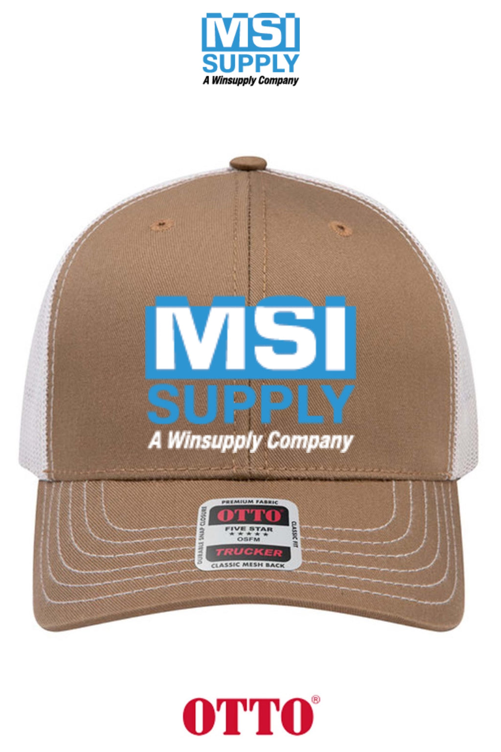 **BULK BUY SPECIAL** OTTO CAP® 6 Panel Mid Profile Mesh Back Trucker Hat - MSI Supply Houston