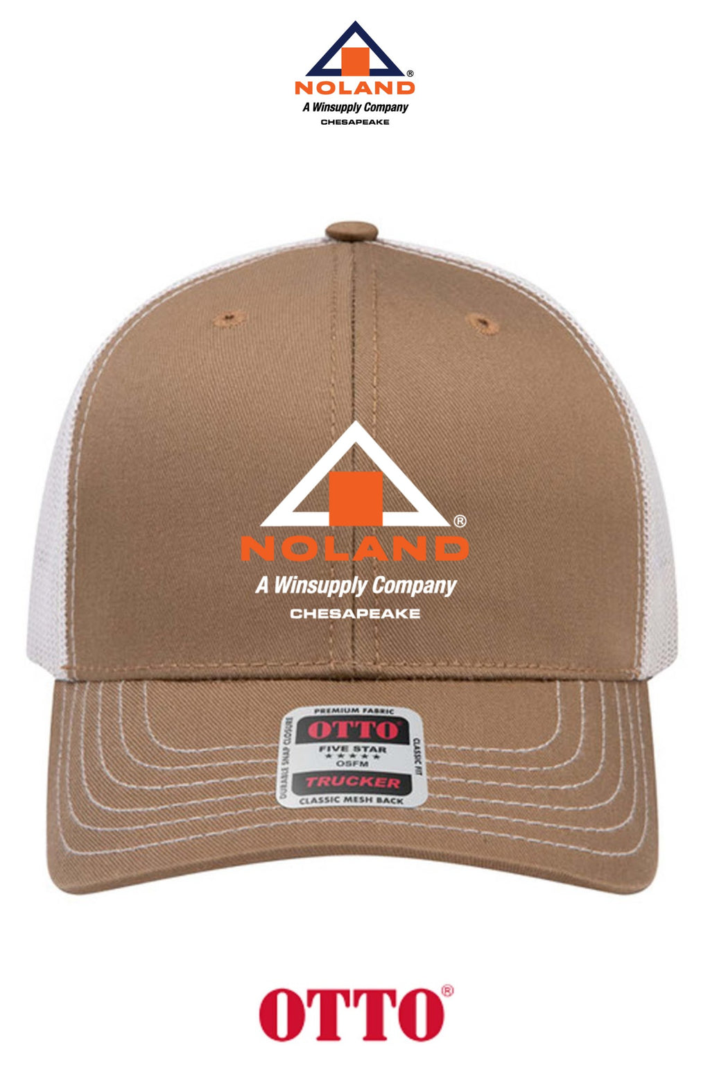 **BULK BUY SPECIAL** OTTO CAP® 6 Panel Mid Profile Mesh Back Trucker Hat - Noland Company Chesapeake