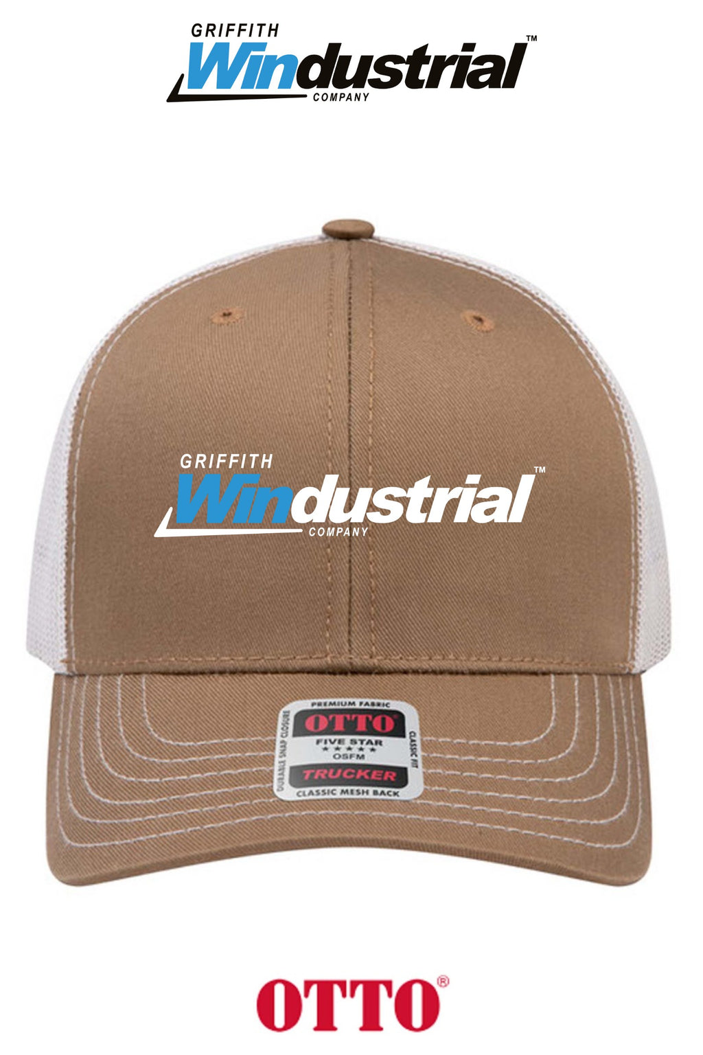 **BULK BUY SPECIAL** OTTO CAP® 6 Panel Mid Profile Mesh Back Trucker Hat - Griffith Windustrial