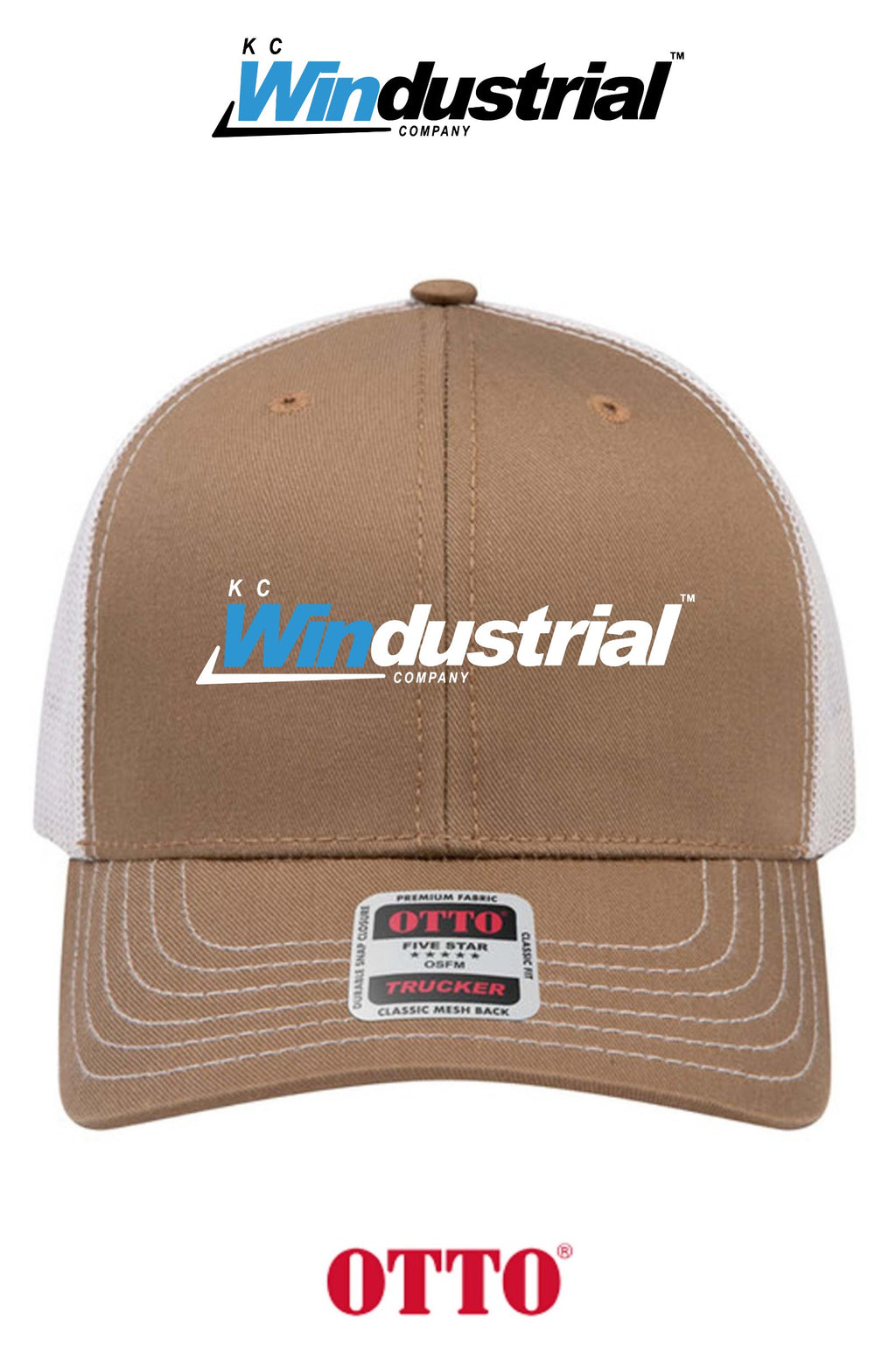 **BULK BUY SPECIAL** OTTO CAP® 6 Panel Mid Profile Mesh Back Trucker Hat - KC Windustrial