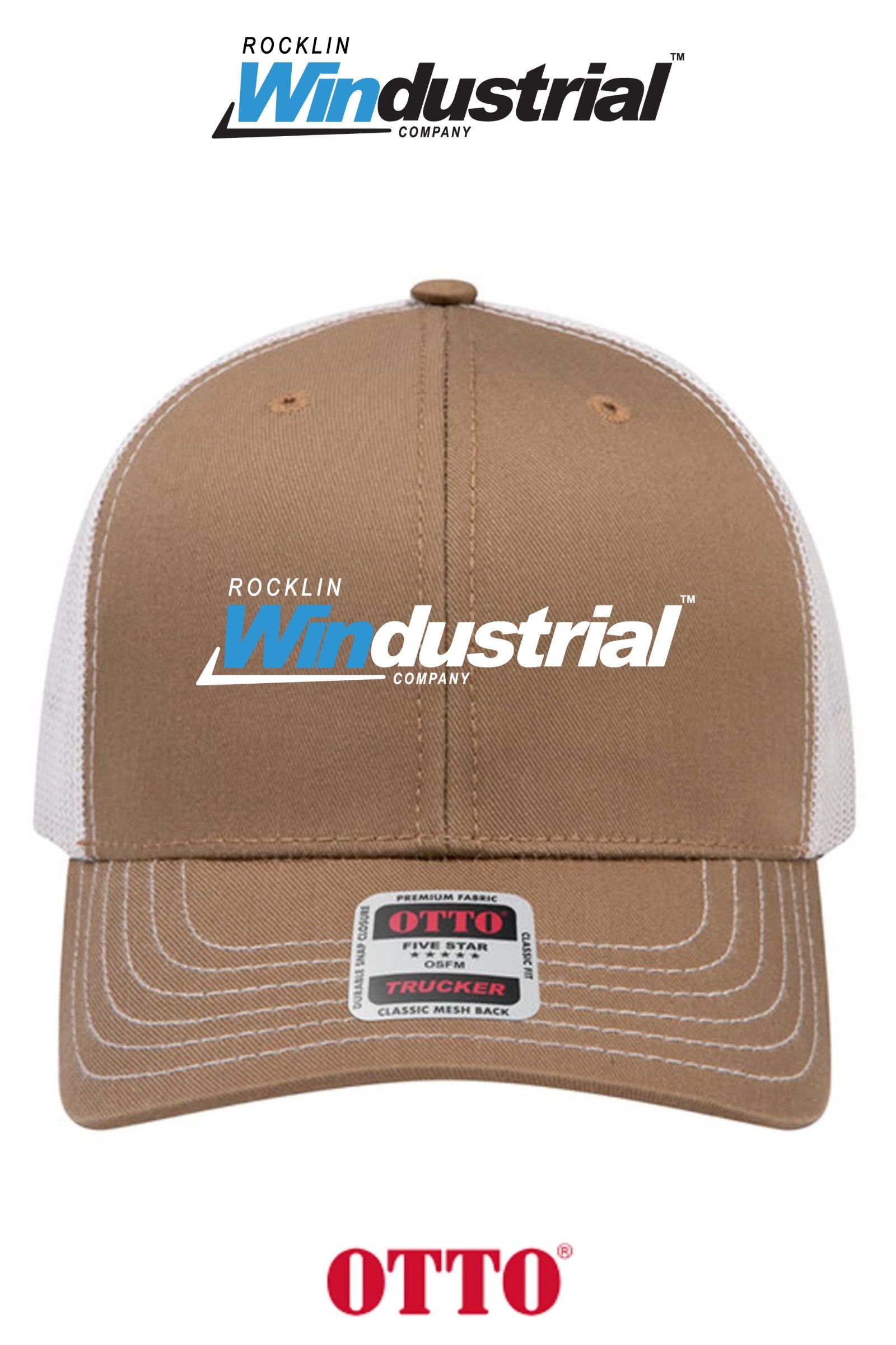 **BULK BUY SPECIAL** OTTO CAP® 6 Panel Mid Profile Mesh Back Trucker Hat - Rocklin Windustrial