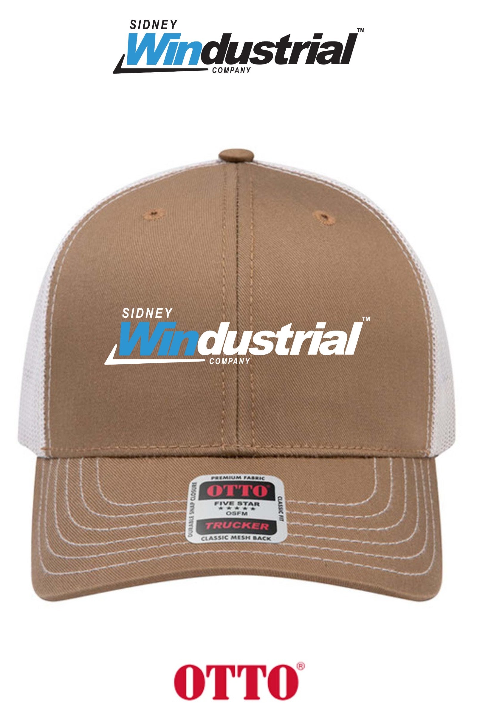 **BULK BUY SPECIAL** OTTO CAP® 6 Panel Mid Profile Mesh Back Trucker Hat - Sidney Windustrial
