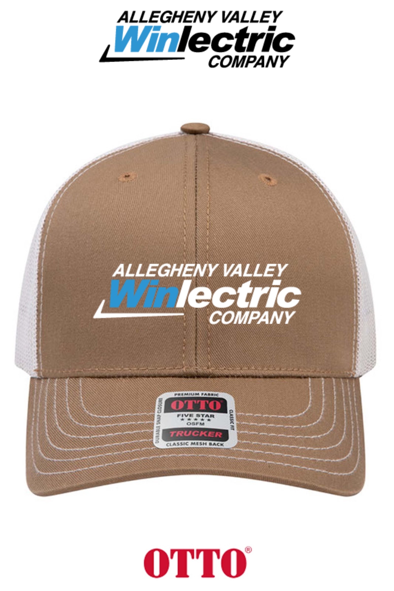 **BULK BUY SPECIAL** OTTO CAP® 6 Panel Mid Profile Mesh Back Trucker Hat - Allegheny Valley Winlectric