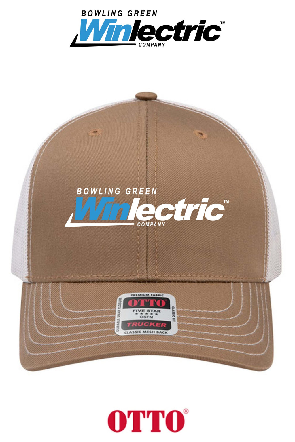 **BULK BUY SPECIAL** OTTO CAP® 6 Panel Mid Profile Mesh Back Trucker Hat - Bowling Green Winlectric