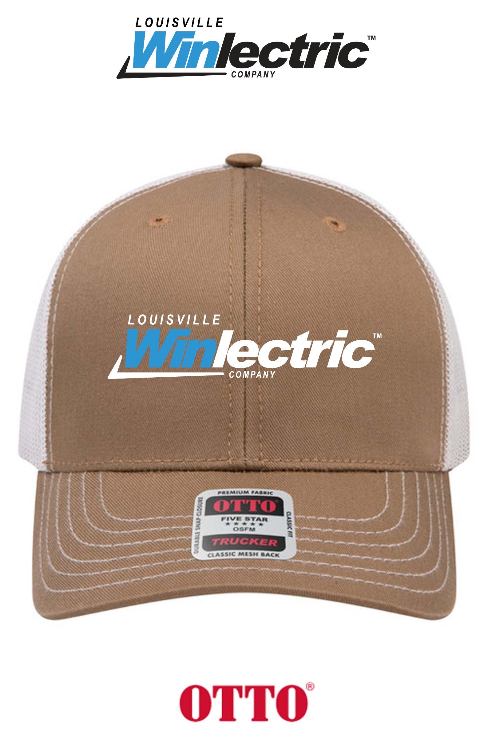 **BULK BUY SPECIAL** OTTO CAP® 6 Panel Mid Profile Mesh Back Trucker Hat - Louisville Winlectric