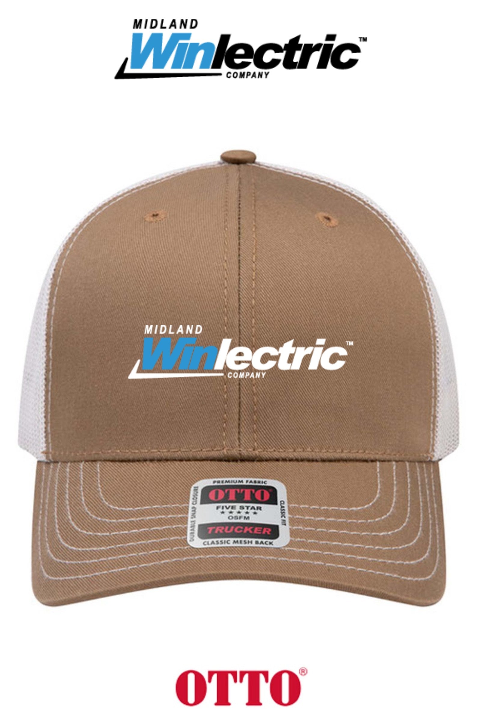 **BULK BUY SPECIAL** OTTO CAP® 6 Panel Mid Profile Mesh Back Trucker Hat - Winlectric of Midland