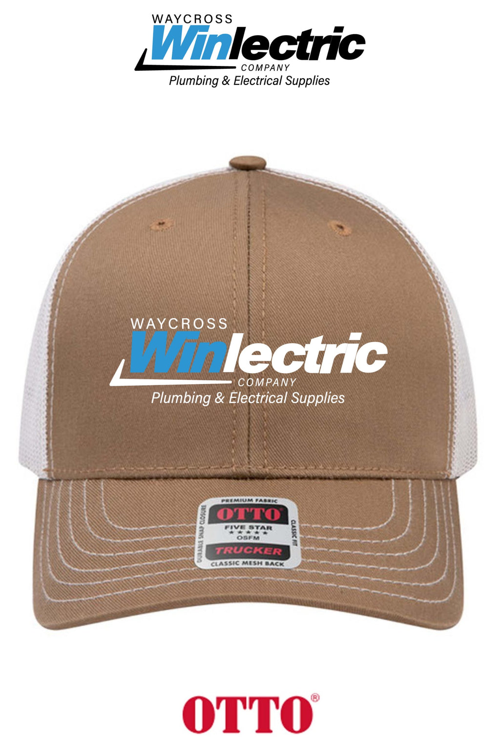 **BULK BUY SPECIAL** OTTO CAP® 6 Panel Mid Profile Mesh Back Trucker Hat - Waycross Winlectric