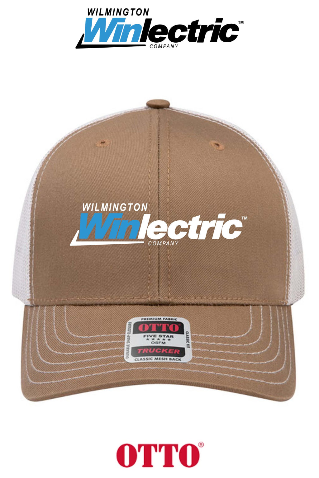 **BULK BUY SPECIAL** OTTO CAP® 6 Panel Mid Profile Mesh Back Trucker Hat - Wilmington Winlectric