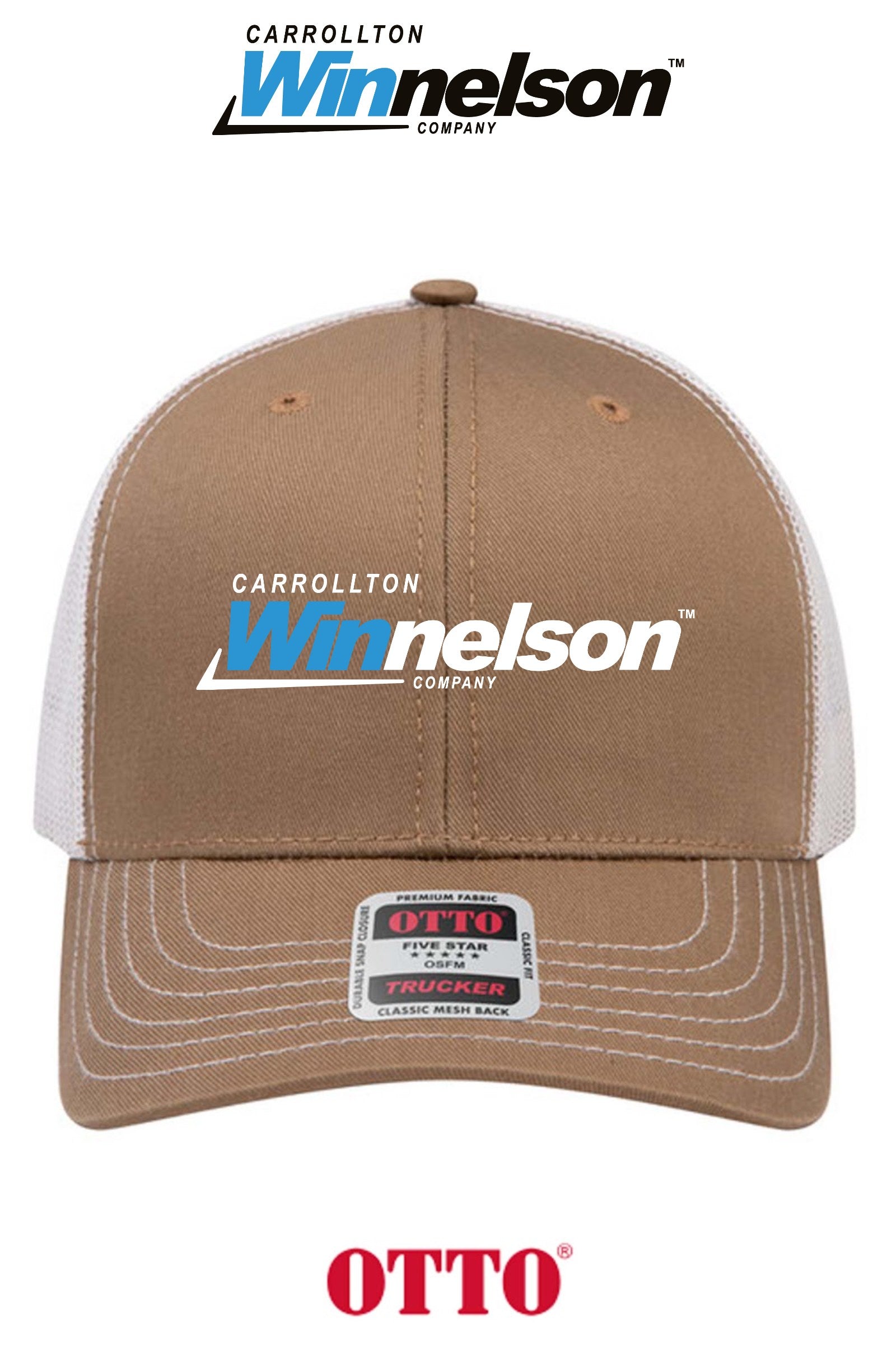 **BULK BUY SPECIAL** OTTO CAP® 6 Panel Mid Profile Mesh Back Trucker Hat - Carrollton Winnelson