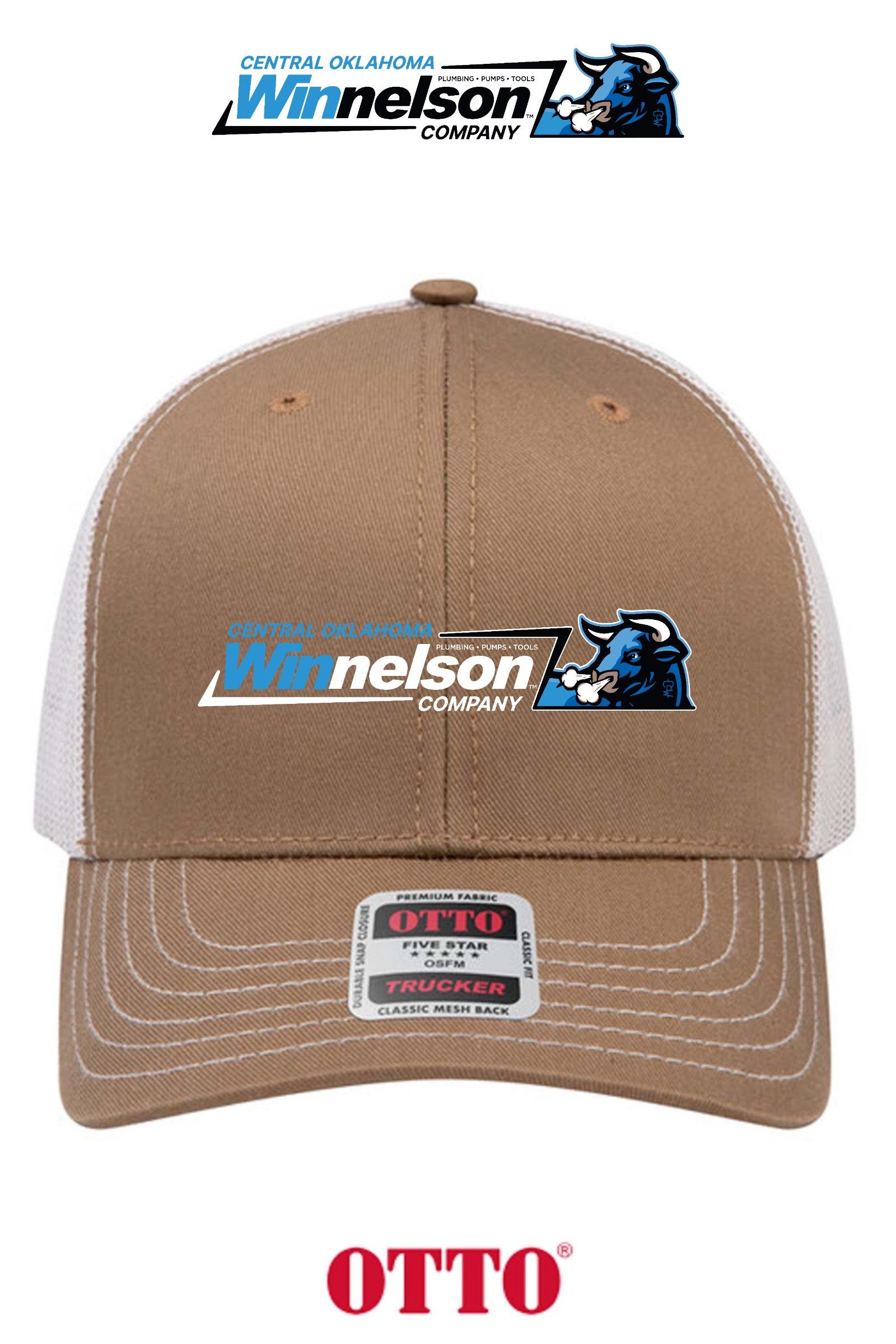 **BULK BUY SPECIAL** OTTO CAP® 6 Panel Mid Profile Mesh Back Trucker Hat - Winnelson Central Oklahoma