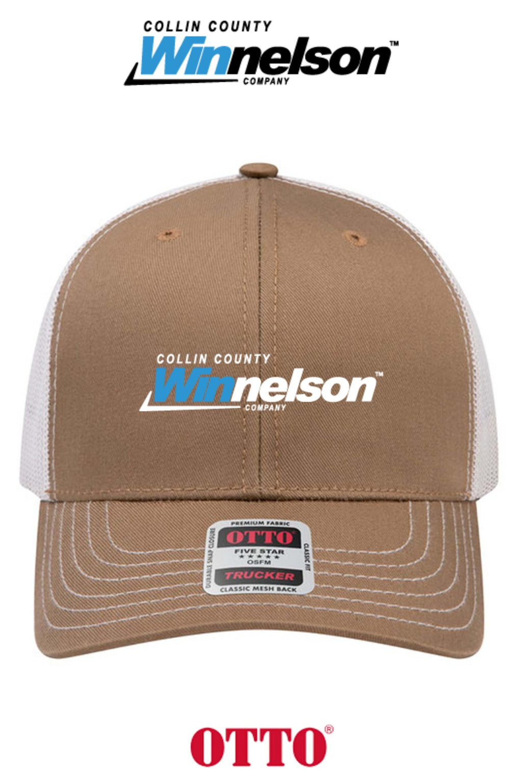 **BULK BUY SPECIAL** OTTO CAP® 6 Panel Mid Profile Mesh Back Trucker Hat - Winnelson Collin County