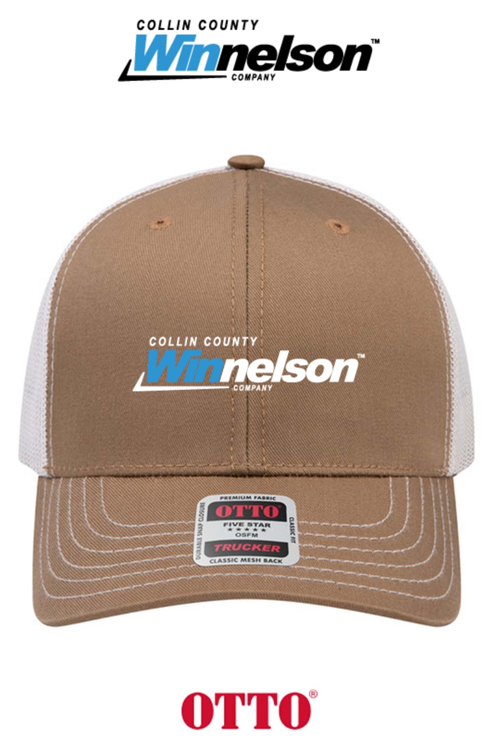 **BULK BUY SPECIAL** OTTO CAP® 6 Panel Mid Profile Mesh Back Trucker Hat - Winnelson Collin County
